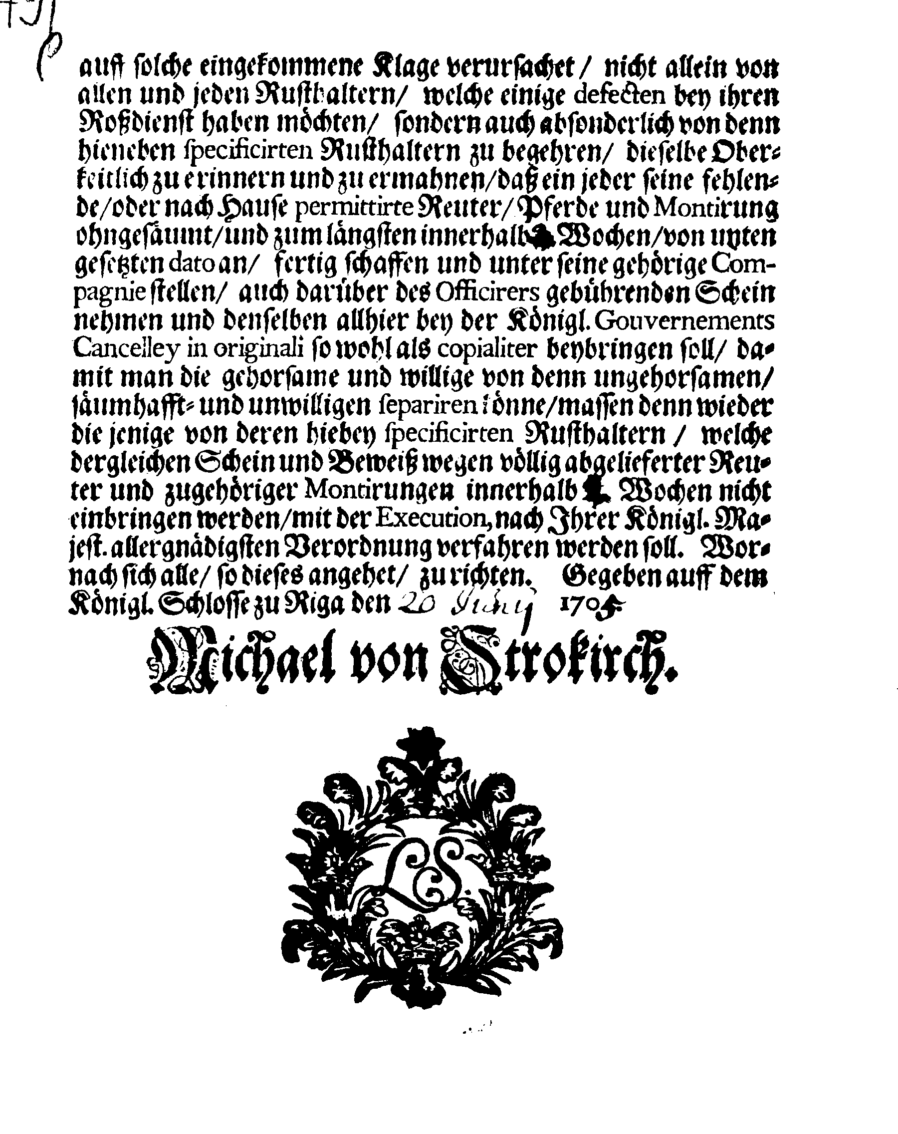 [Michael von Strokirchi korraldus]