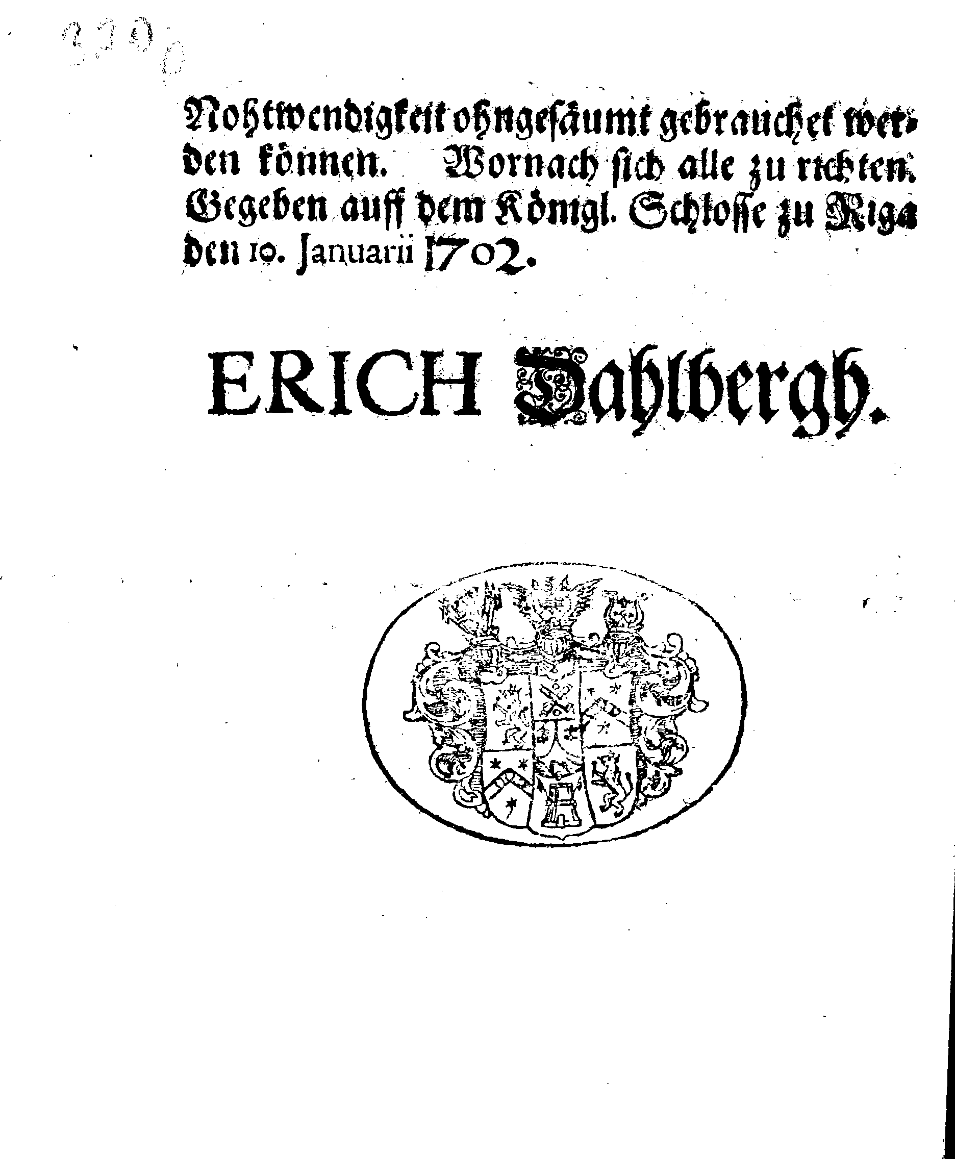 [Erik Dahlberghi korraldus]