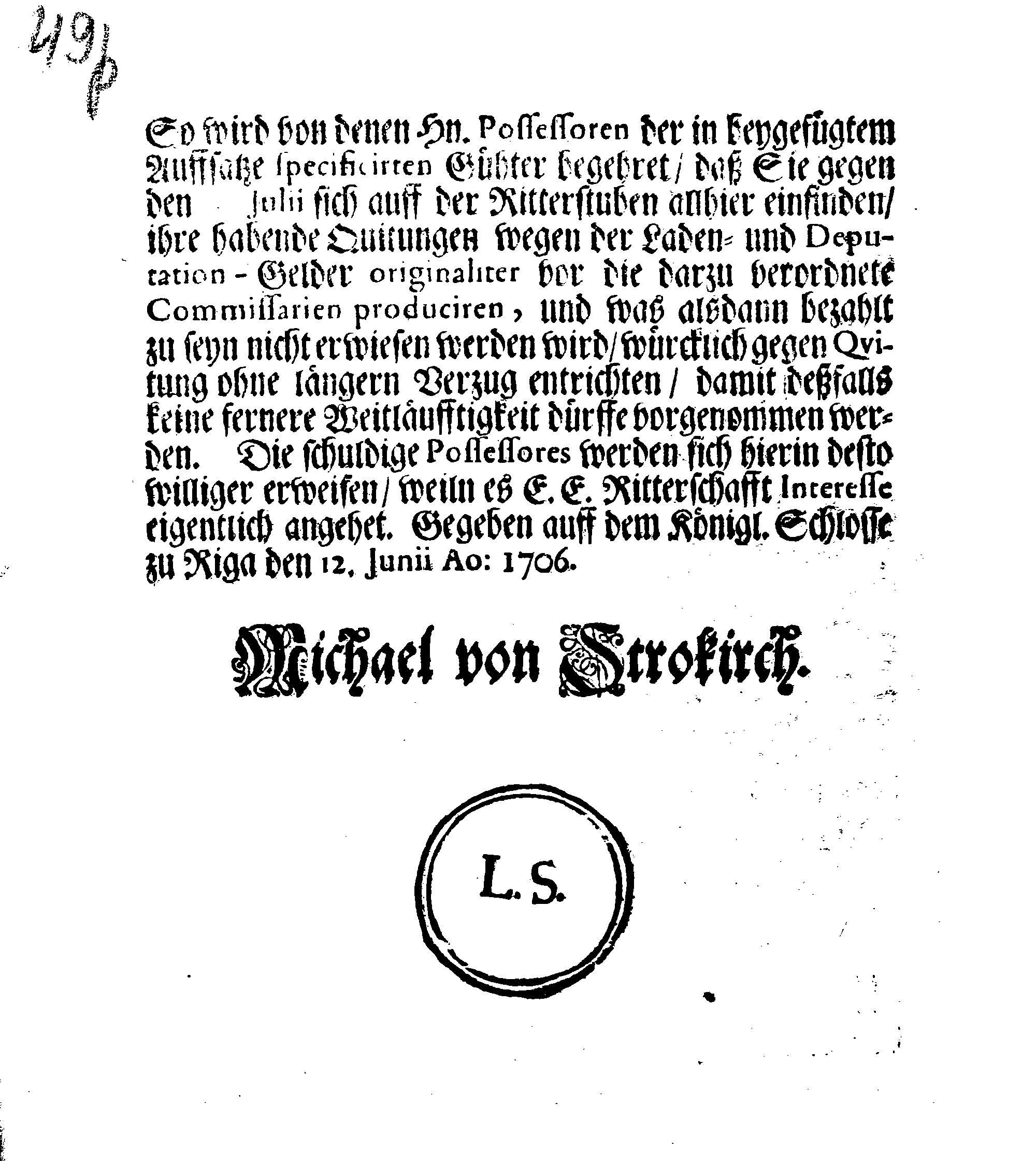 [Michael von Strokirchi korraldus]