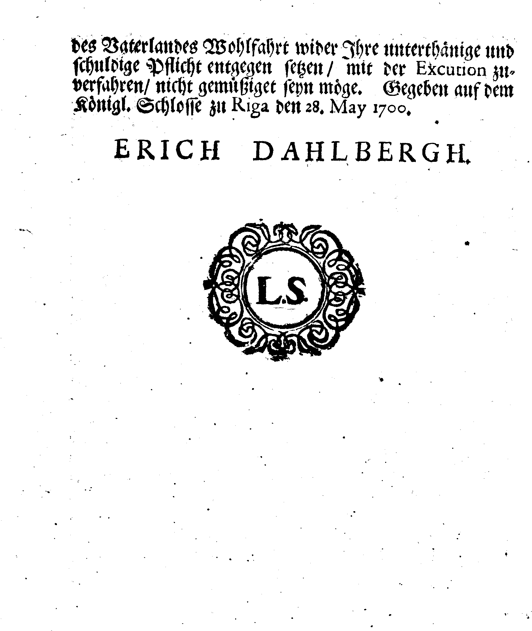 [Erik Dahlberghi korraldus]