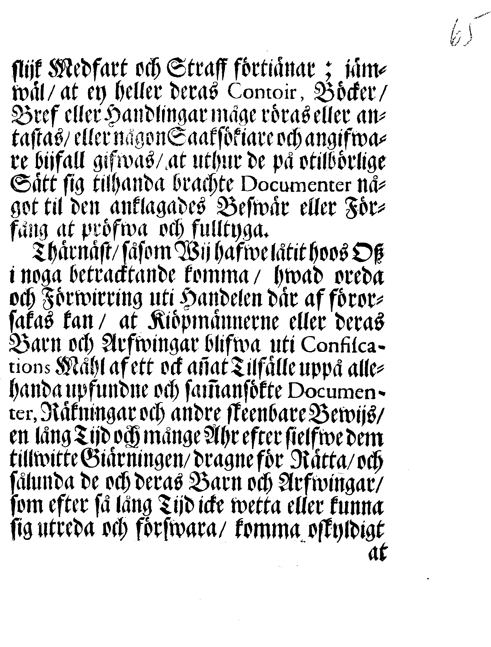 Kongl. May:tz Nådigste STADGA Och Förordning, Huruledes förhållas skal med dhe traffiquerande af Borgerskapet, som warda angifne at hafwa begått någon orichtiget i förtullandet