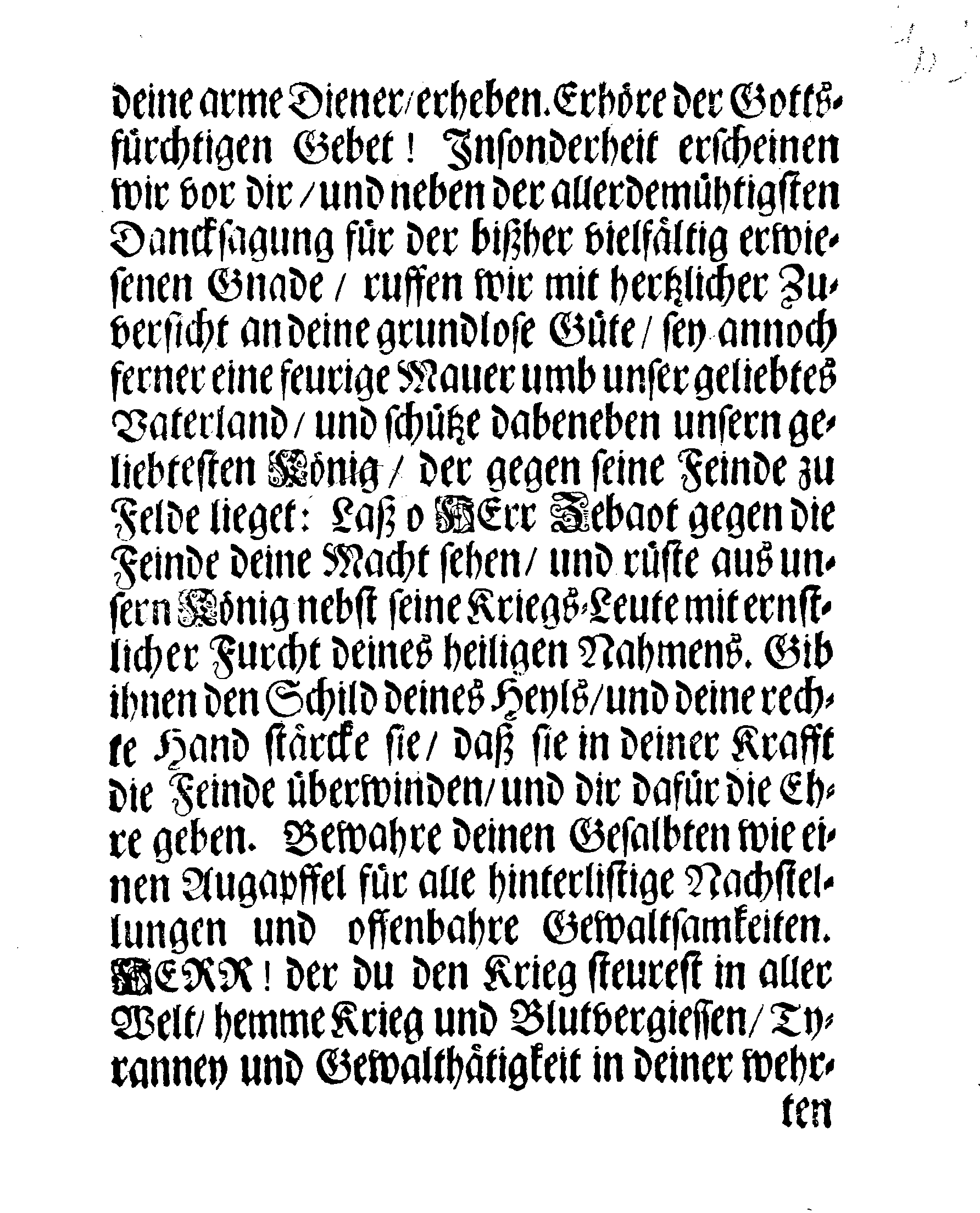 Das GEBET Bey währenden Kriegs-Zeiten