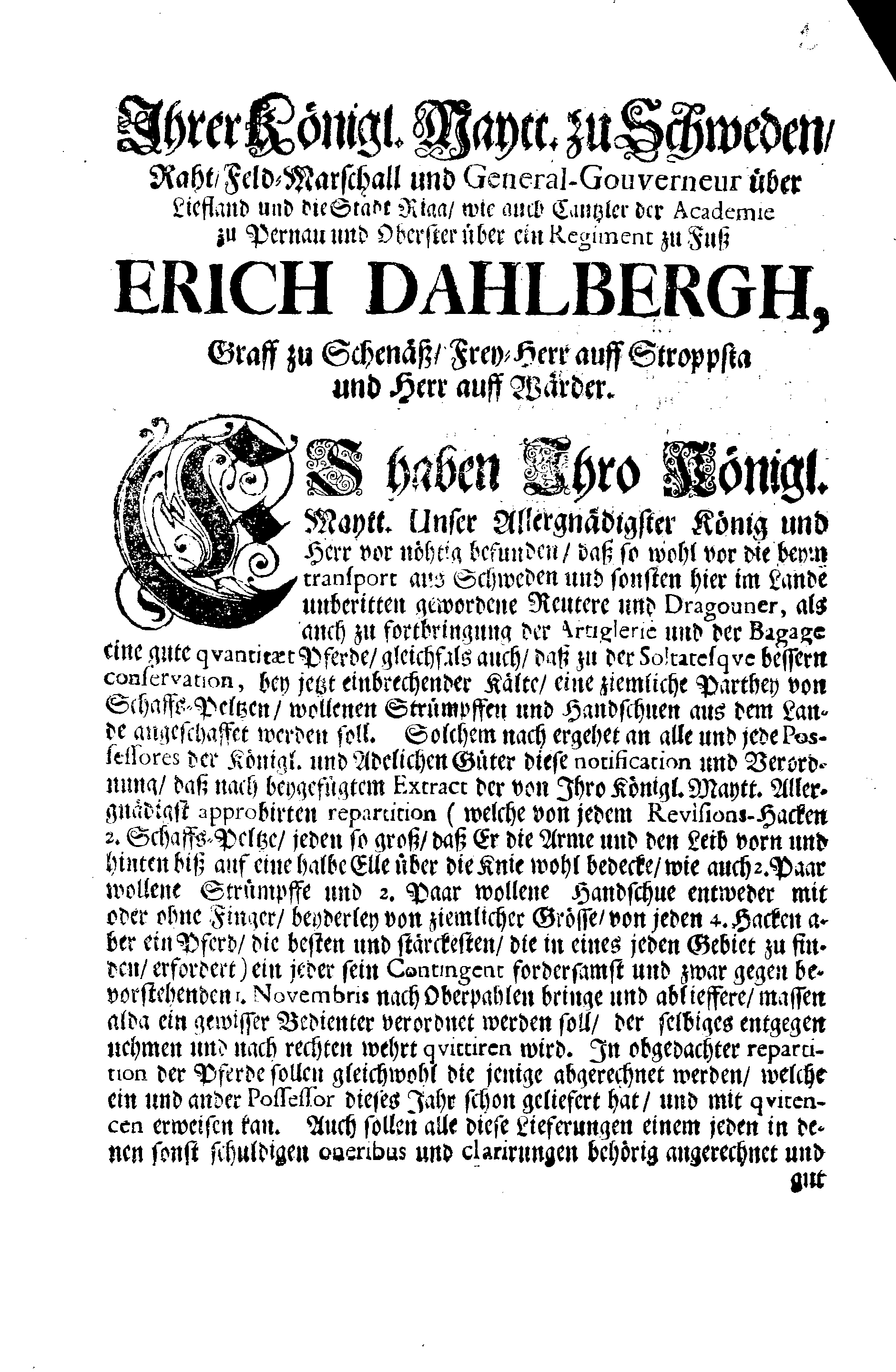 [Erik Dahlberghi korraldus]