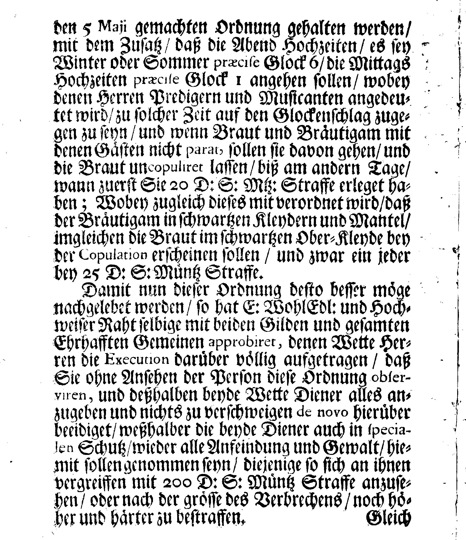 Eines WohlEdlen und Hochweisen Rahts der Königl. Stadt Reval Straff-Ordnung Wegen Übermässiger Kleyder Pracht und anderer verspürter Excessen