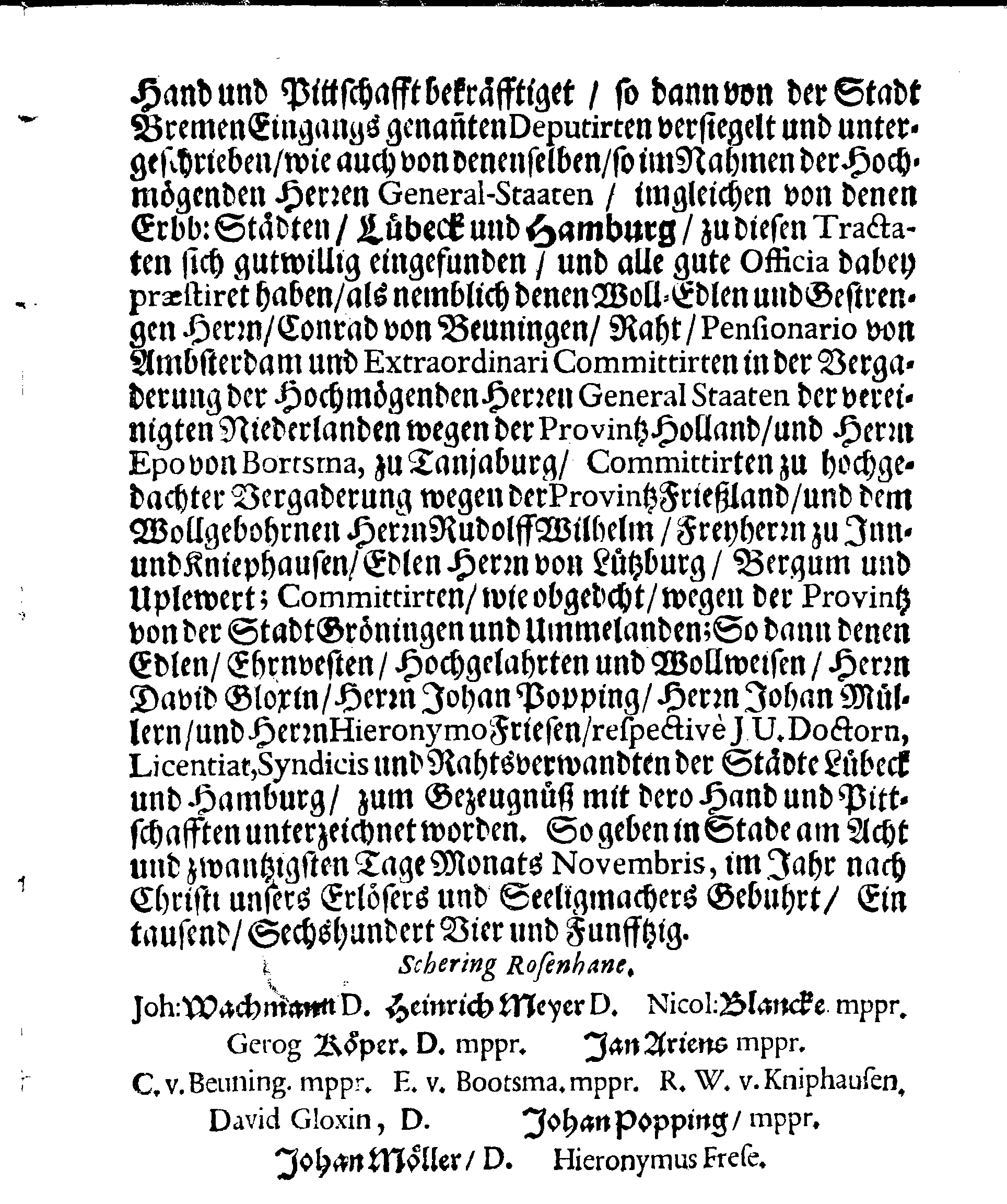 Verträge und RECESSUS Welche mit der Sadt Bremen auffgerichtet, In Anno 1639, 1654 und 1666