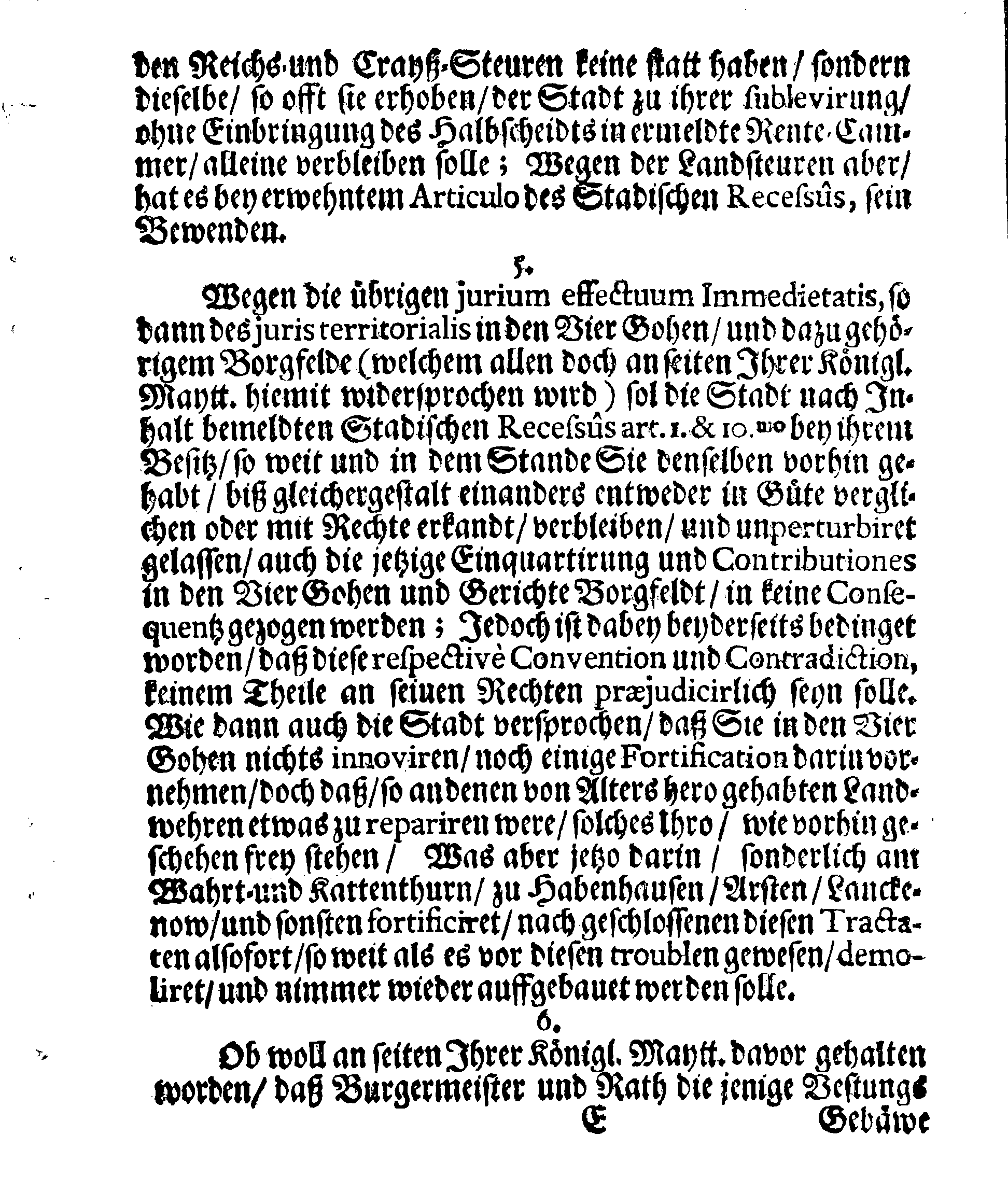 Verträge und RECESSUS Welche mit der Sadt Bremen auffgerichtet, In Anno 1639, 1654 und 1666