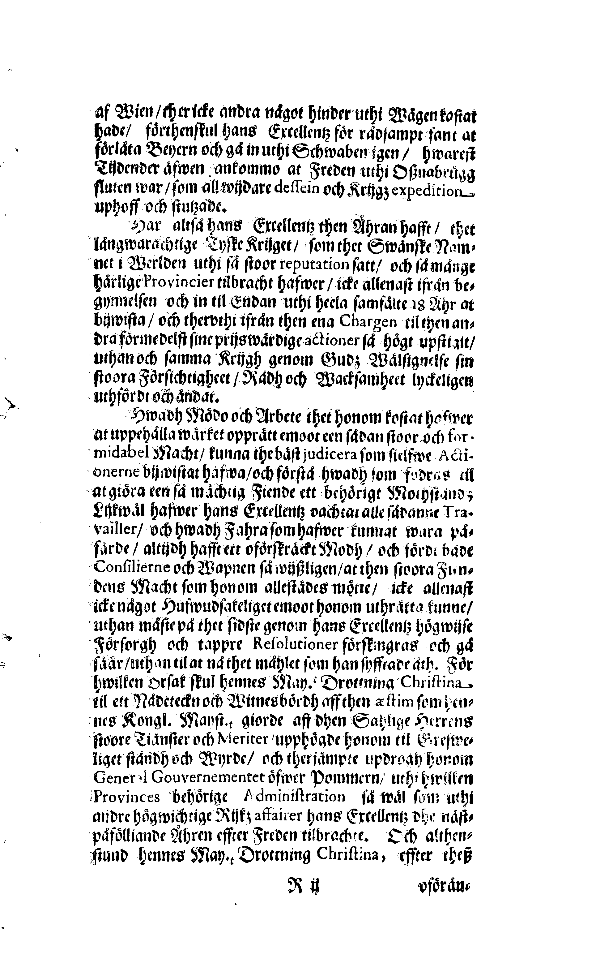 Der Sehl. Seelen hertzliche Dancksagung; das GOtt in so vielen Gefährlichkeitten selbe so gnädig bewahret und den entseelten Cörper auß abgelegenen Orten zu seiner Ruhekammer hat kommen lassen wollen. Welche auß Des Weilandt Erleuchteten und Hochgebohrnen Graffen und Herren, H. Carol Gustaff Wrangels, … Hochansehnliche LeichBegänckniß, den 1. Decembr. Anno 1680. gehalten, in einer Traur-Music, auss unterthäniger Schuldigkeit, gesungen und abgefaßet von einen alten Domestiquen Diener