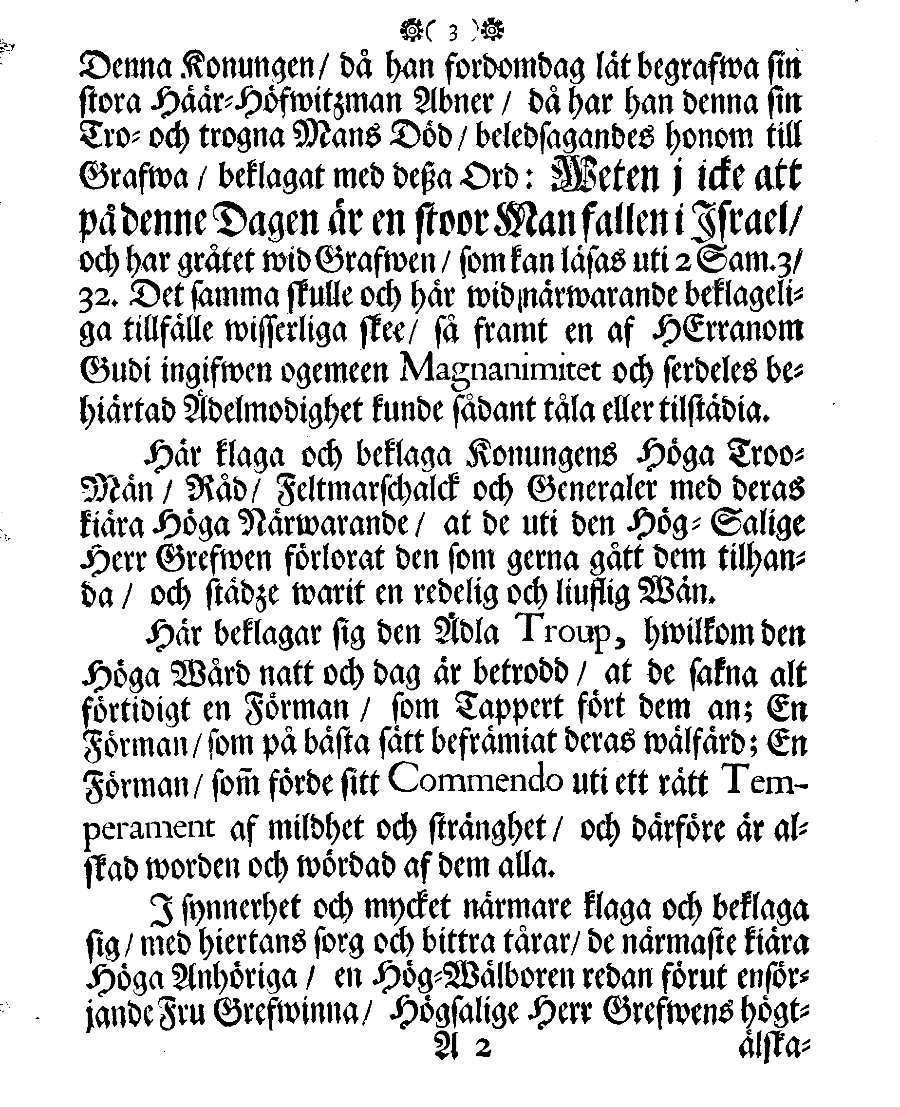 Höga Guds Barnas Tanckar, Då Hans Kongl. Maij:tz wår Allernådigste KONUNGS Fordom, Troo Man, Capitaine Lieutenant af des Lijf-Drabanter och General Major af Cavallerie, Den Högwälborne Herren och Grefwen, Grefwe CARL WRANGEL, … Blef med Christelige Ceremonier begrafwen uthi Kyrckian i Ketzschav i Sachsen