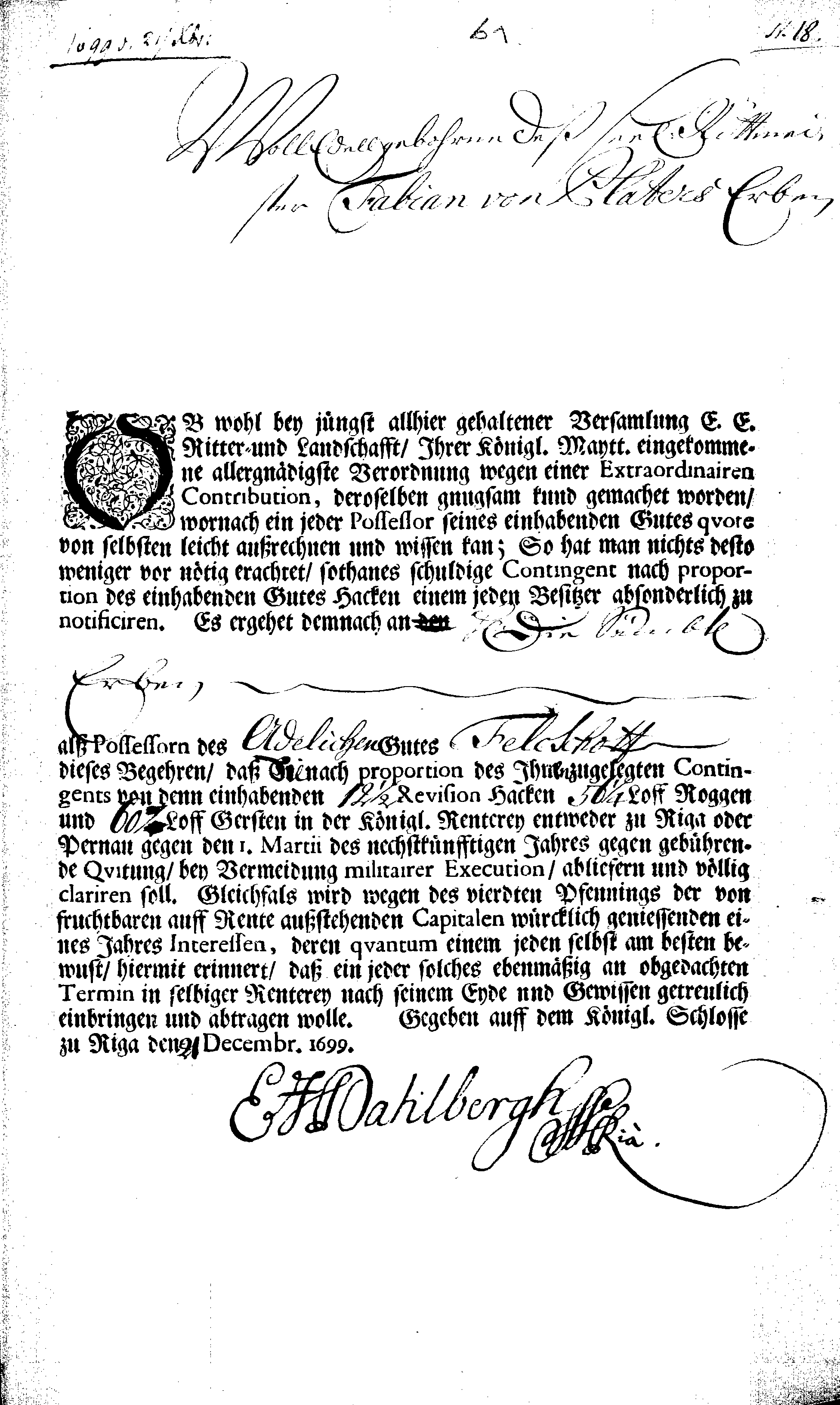 [Erik Dahlberghi korraldus]