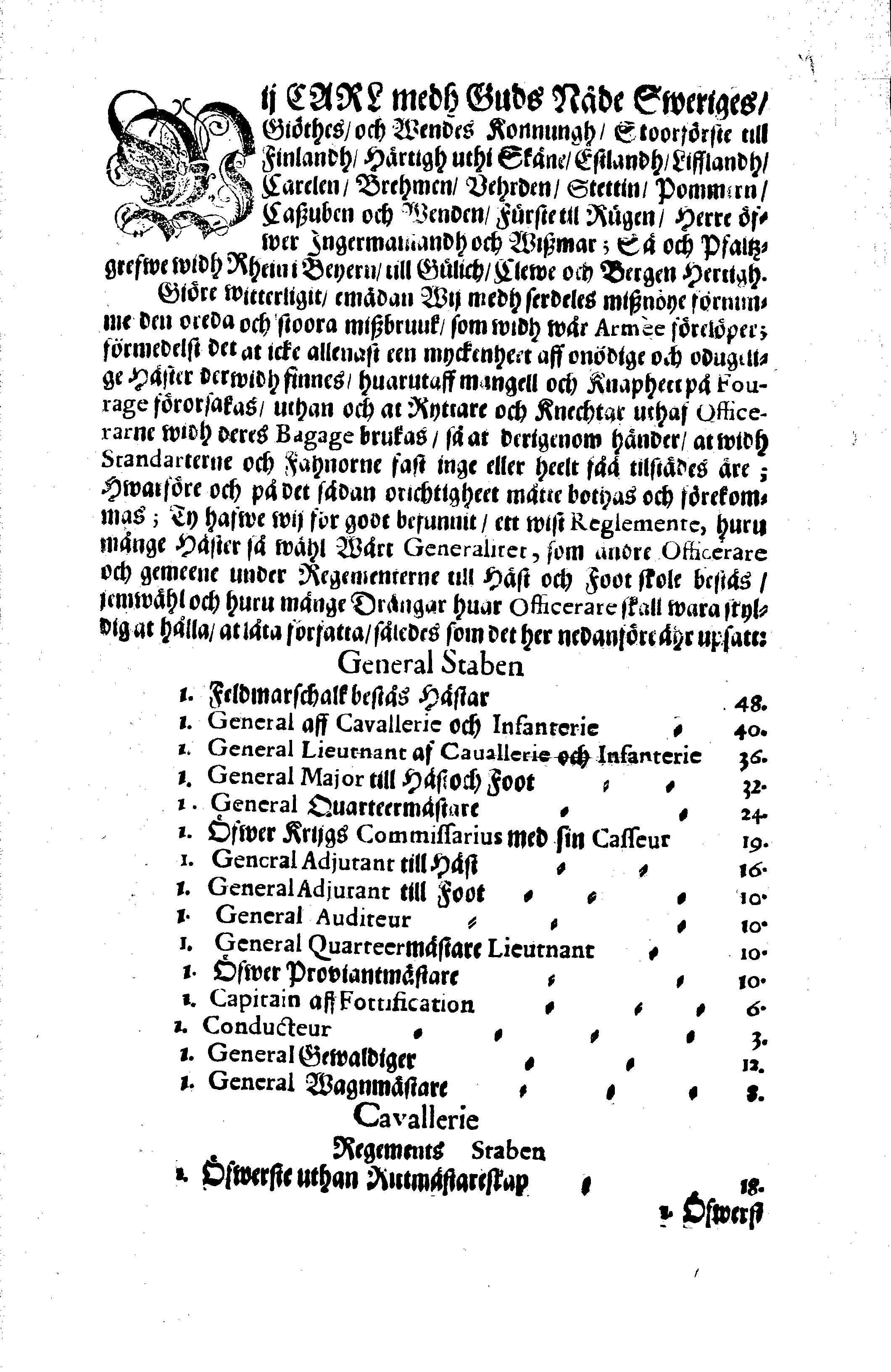 [Kuningas Karl XI korraldus]