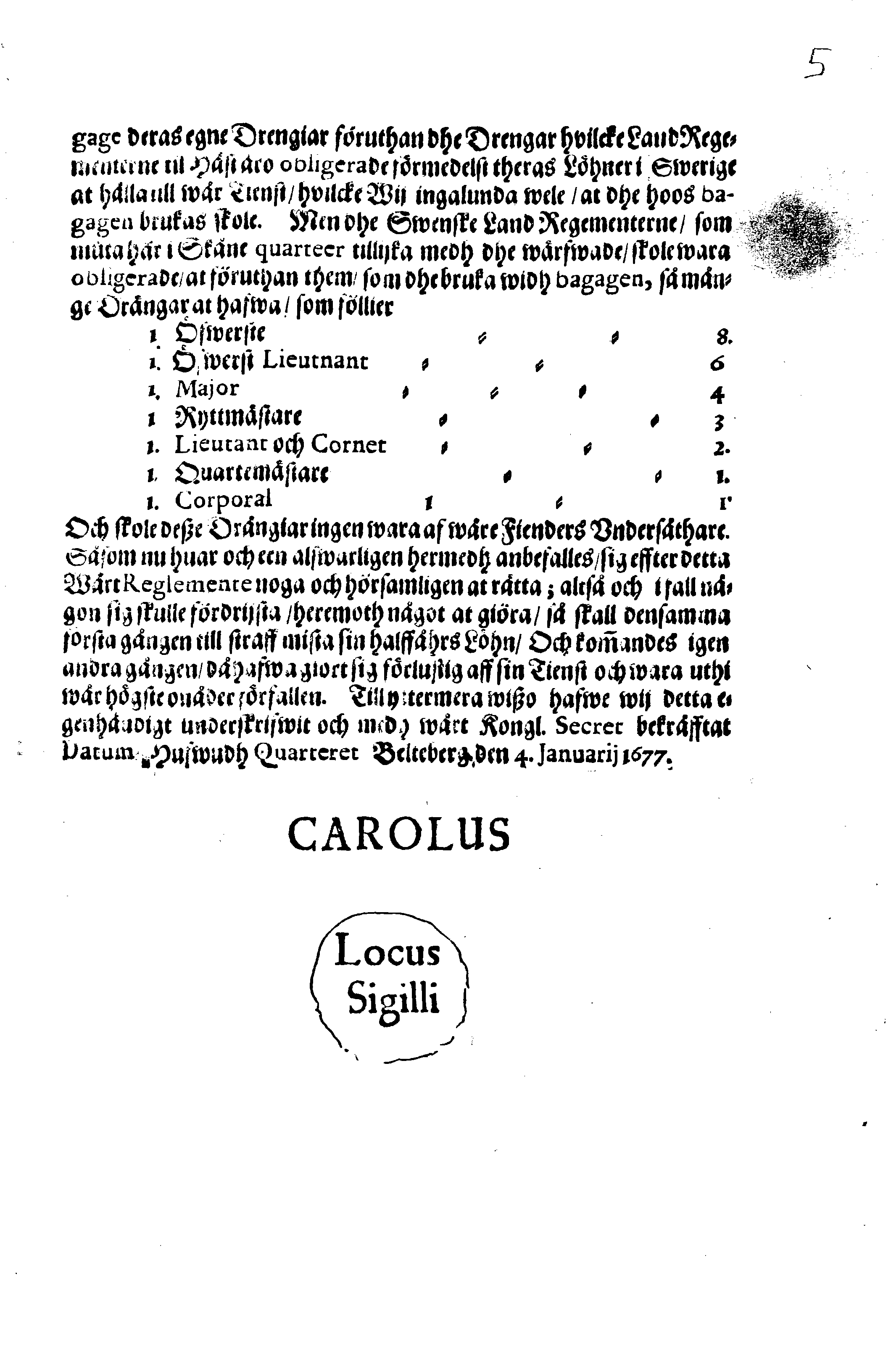 [Kuningas Karl XI korraldus]