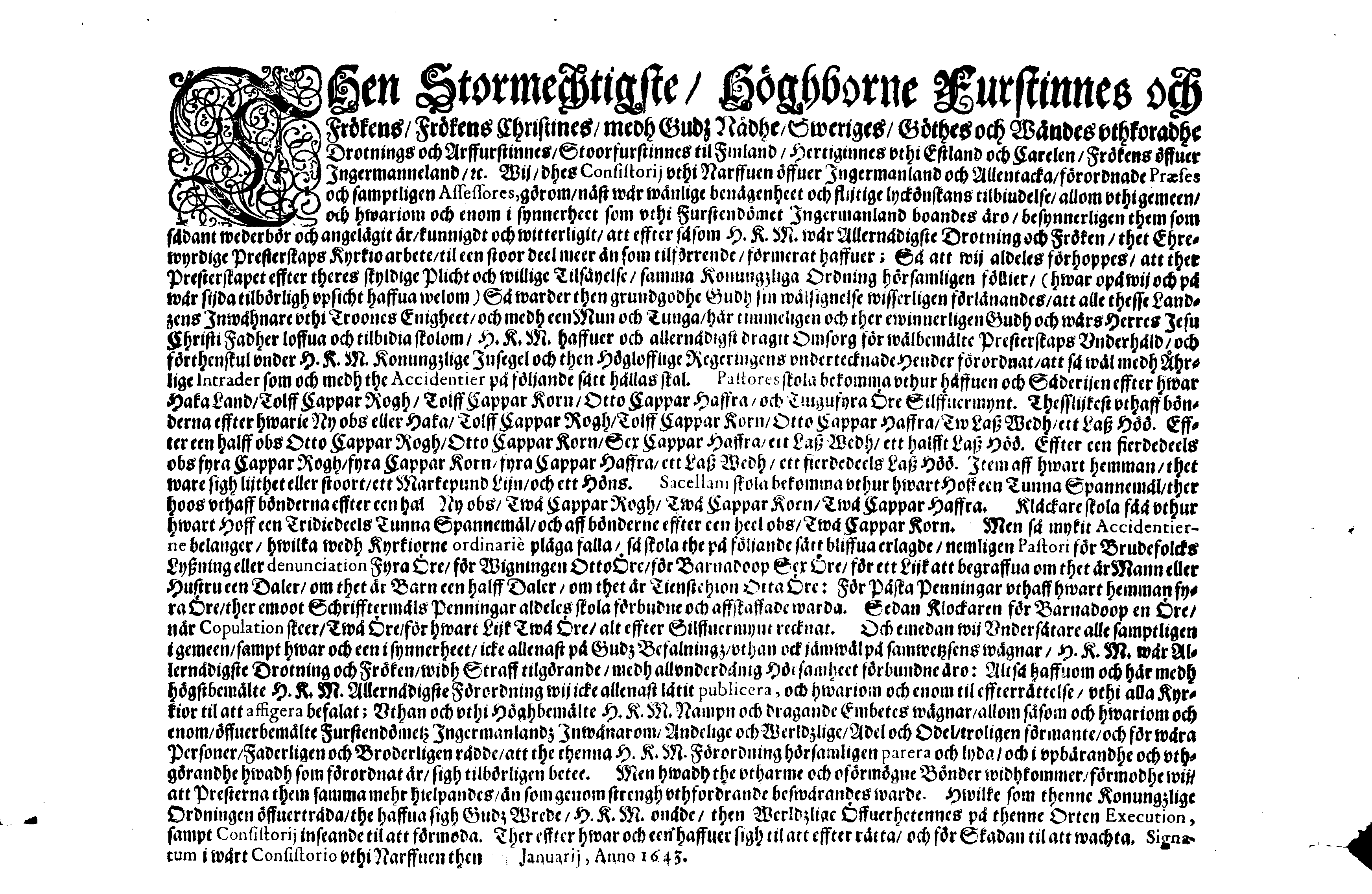 [Ingerimaa konsistooriumi korraldus]