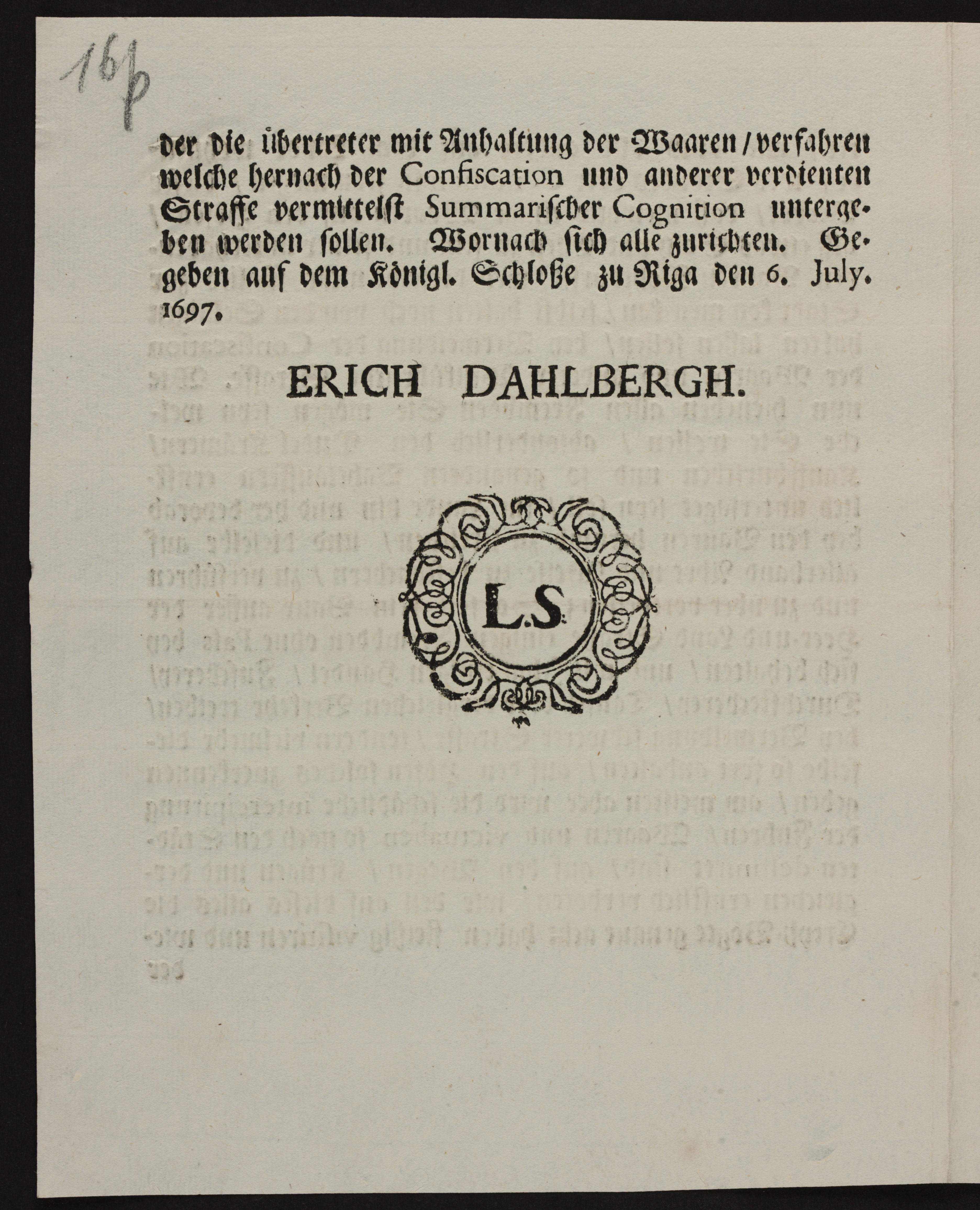 [Erich Dahlberghi korraldus]
