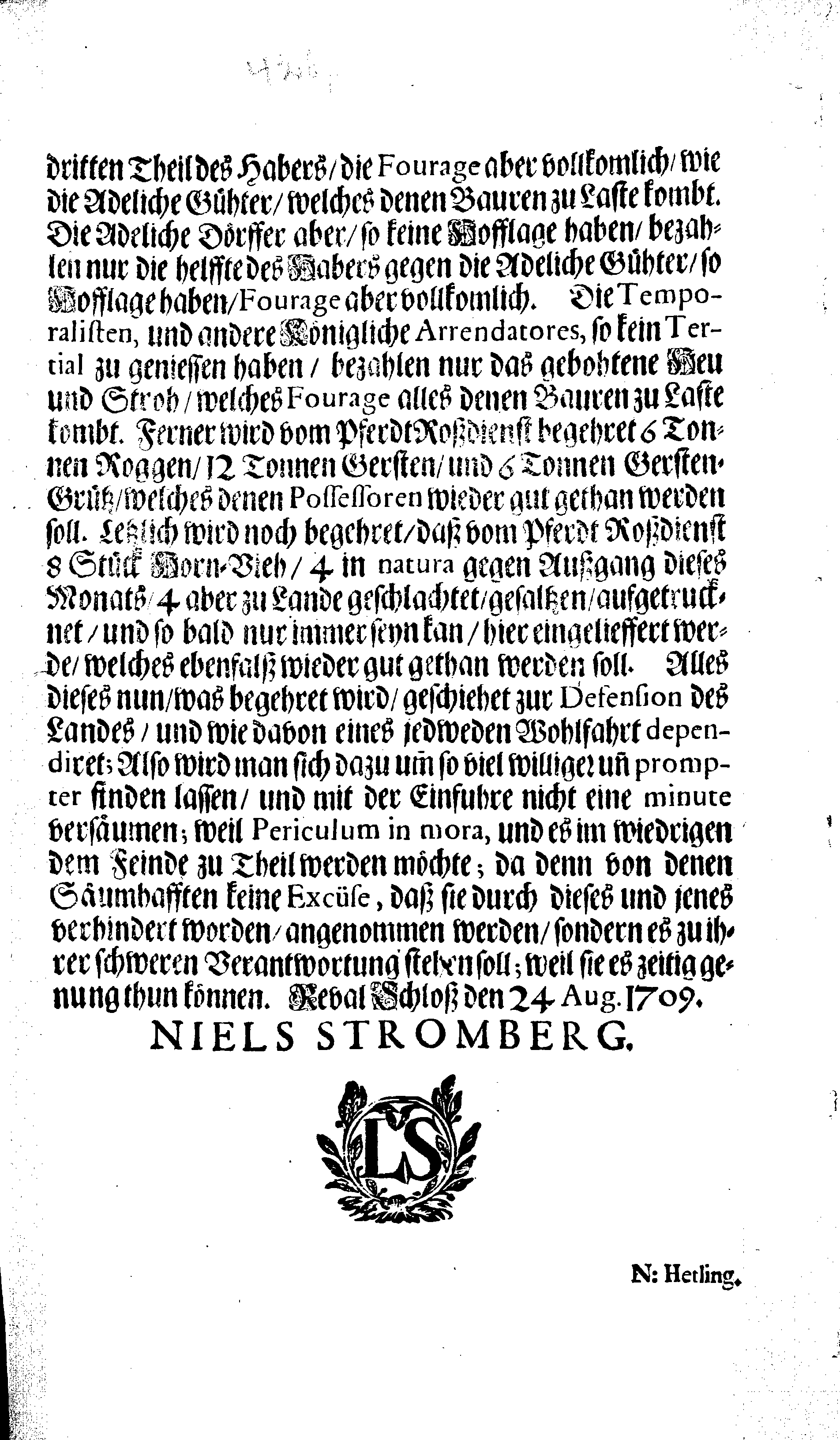 [Nils Strombergi korraldus]
