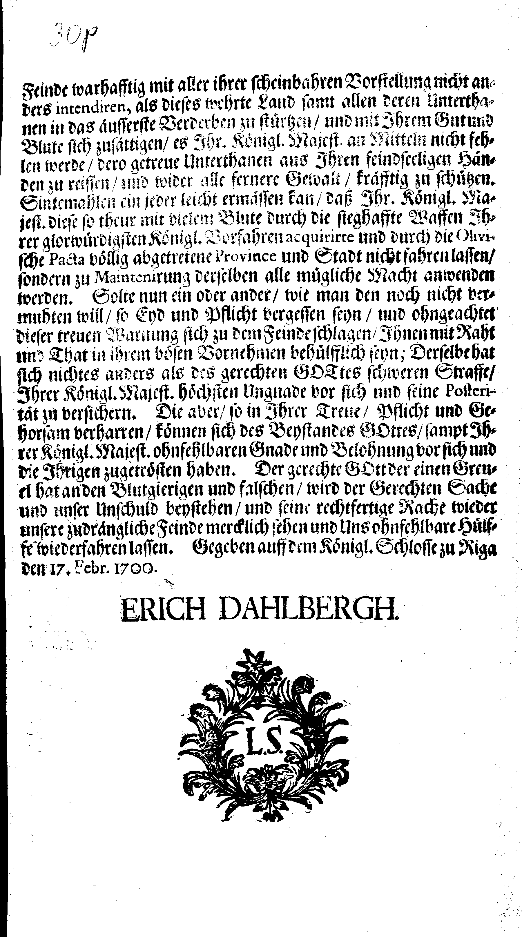 [Erik Dahlberghi korraldus]