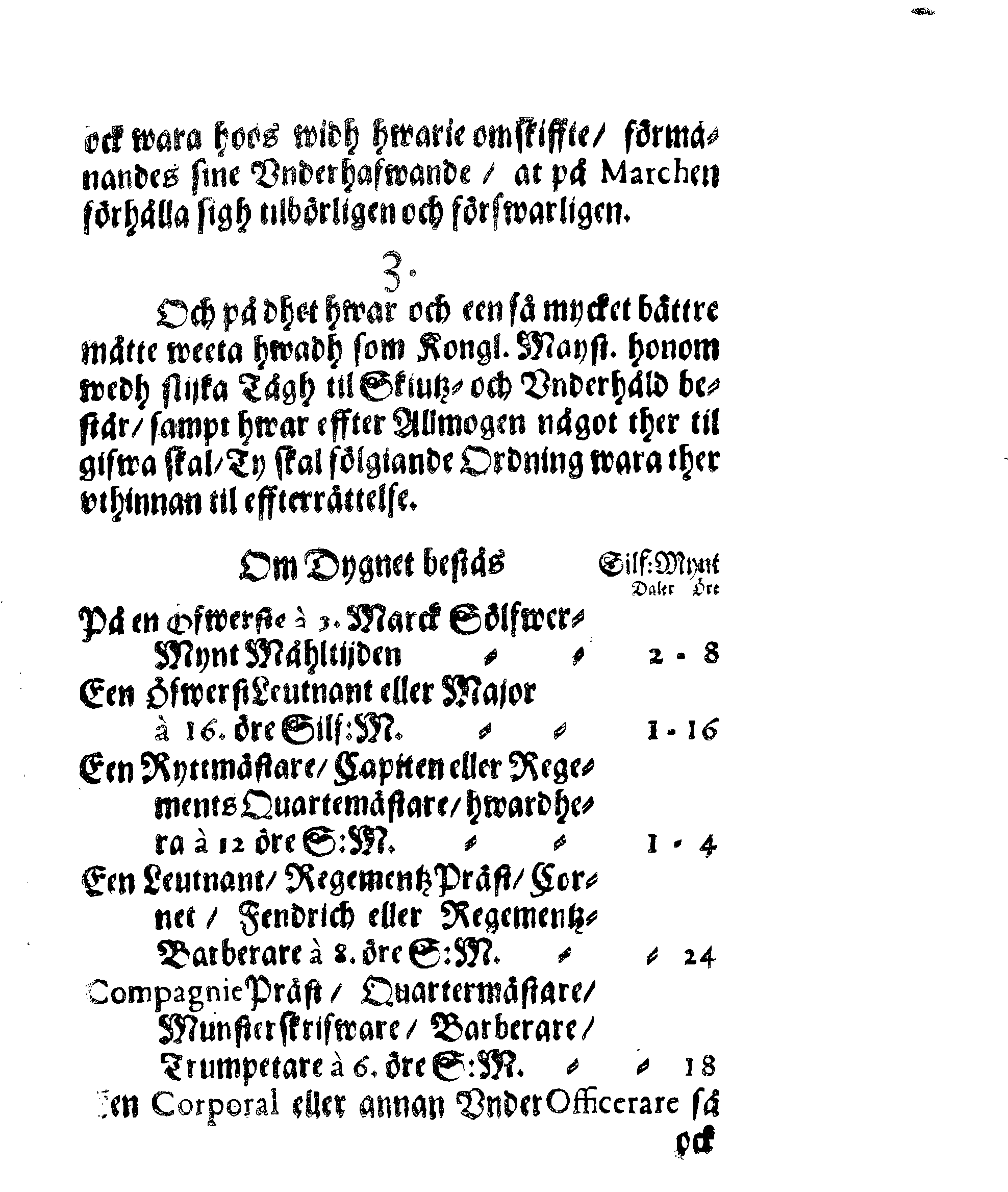 Kongl. May:tz Tågh Ordning För dess Landt- och SiöMilitz sampt Artollerie Folck