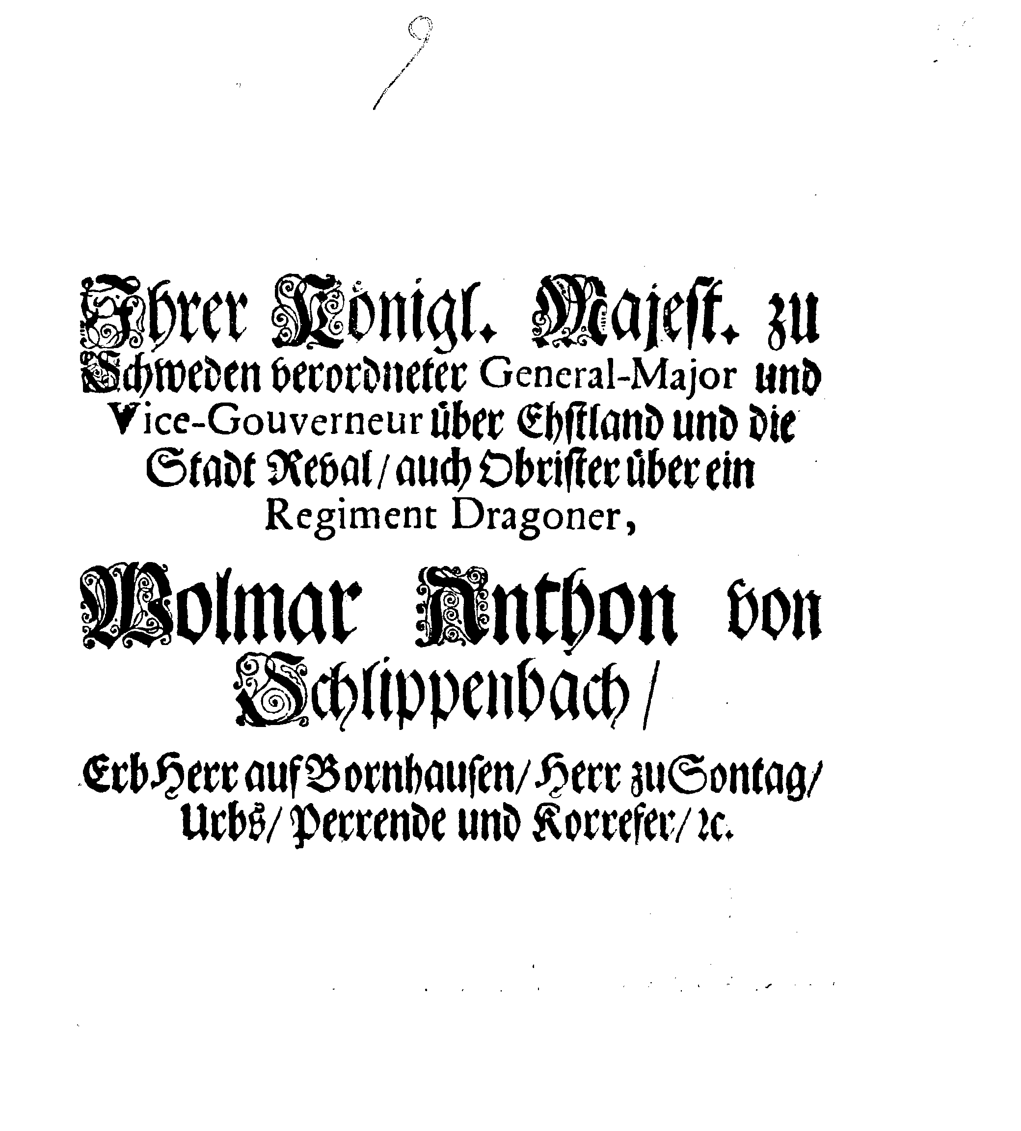 [Wolmar Anton von Schlippenbachi korraldus]