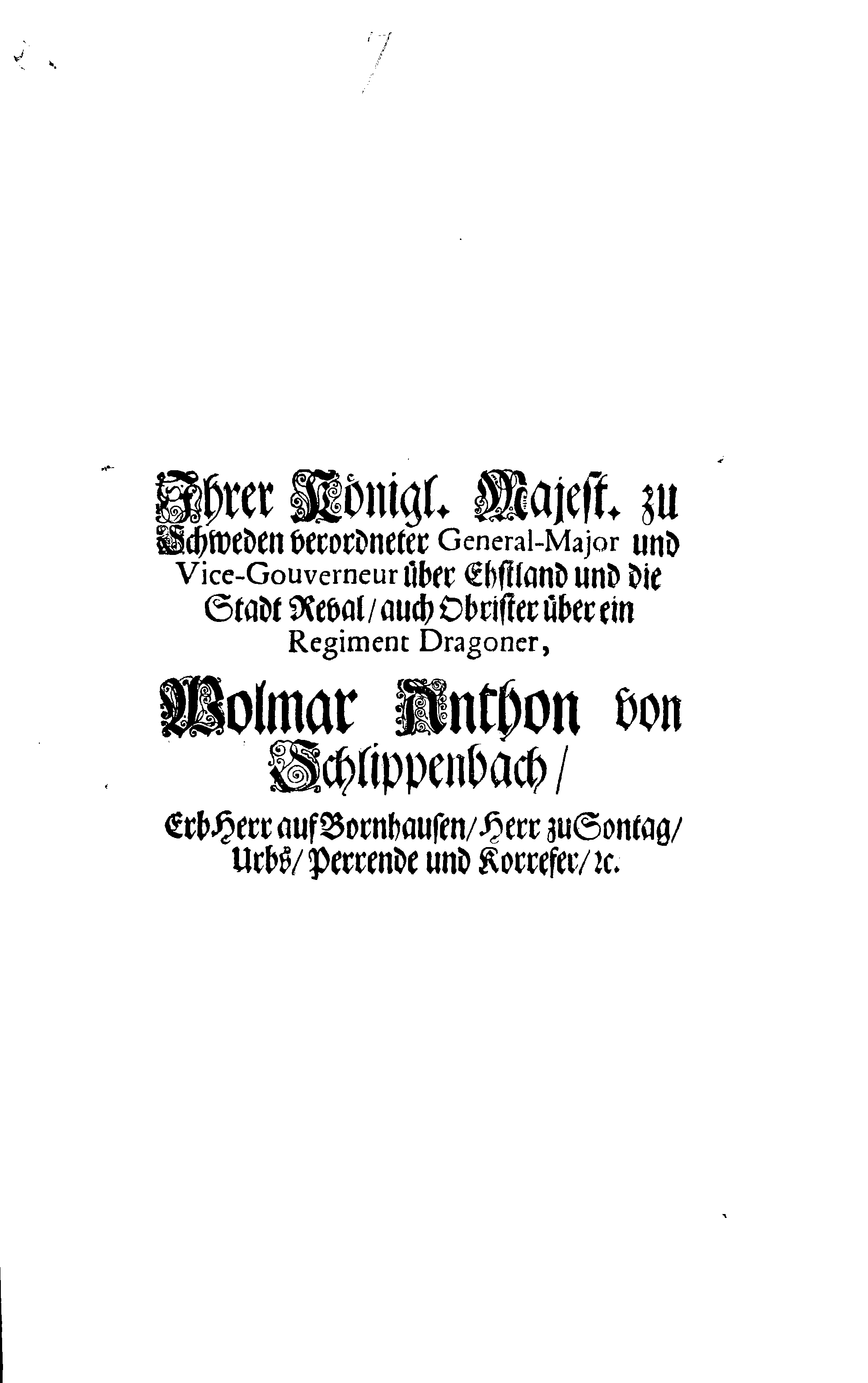 [Wolmar Anton von Schlippenbachi korraldus]