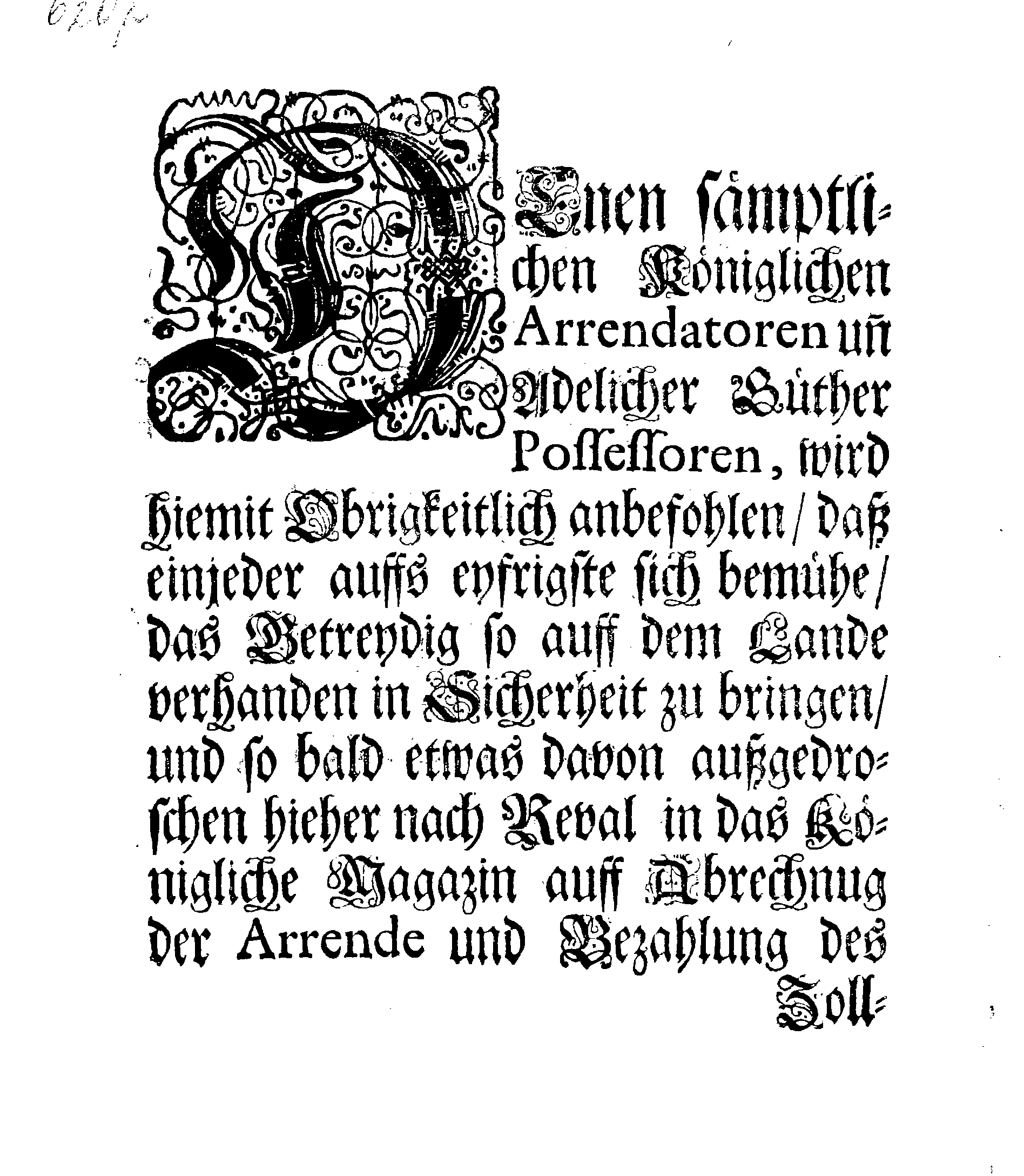 [Axel Julius De la Gardie korraldus]