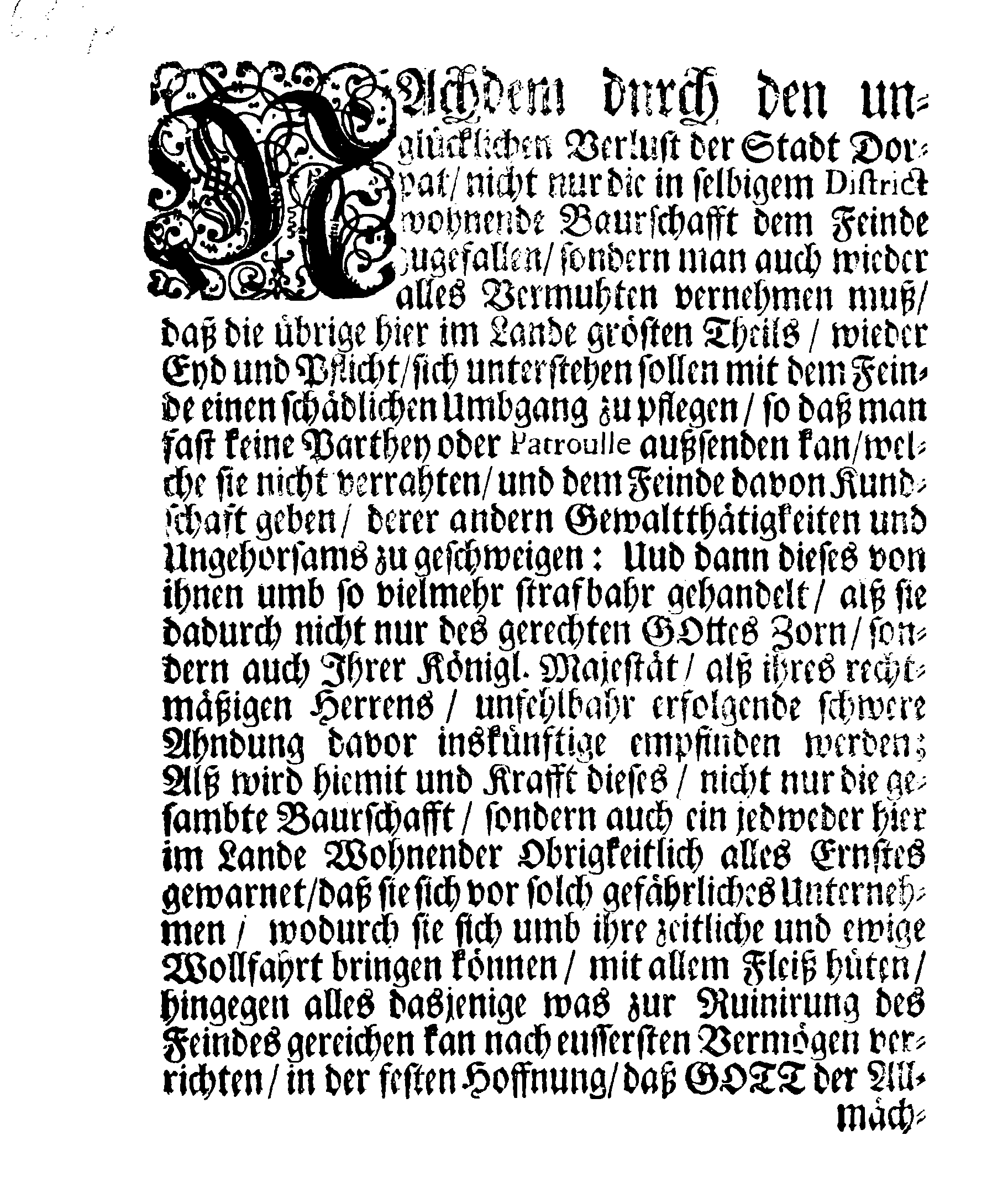 [Axel Julius De la Gardie korraldus]