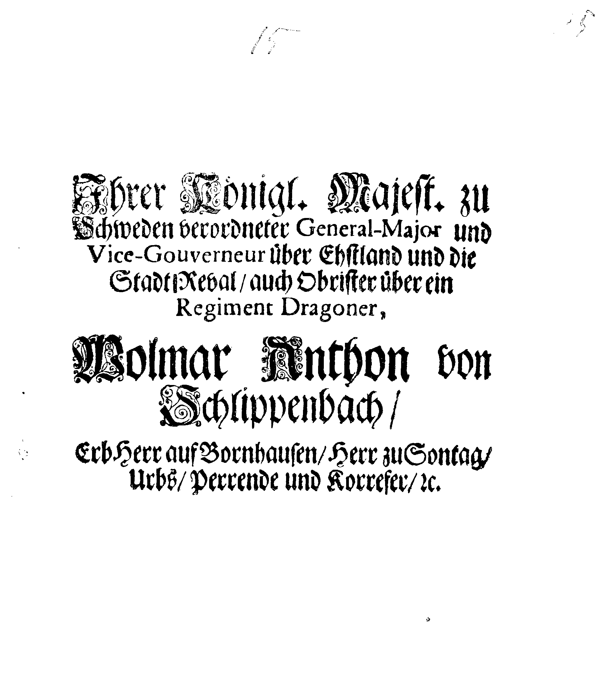 [Wolmar Anton von Schlippenbachi korraldus]