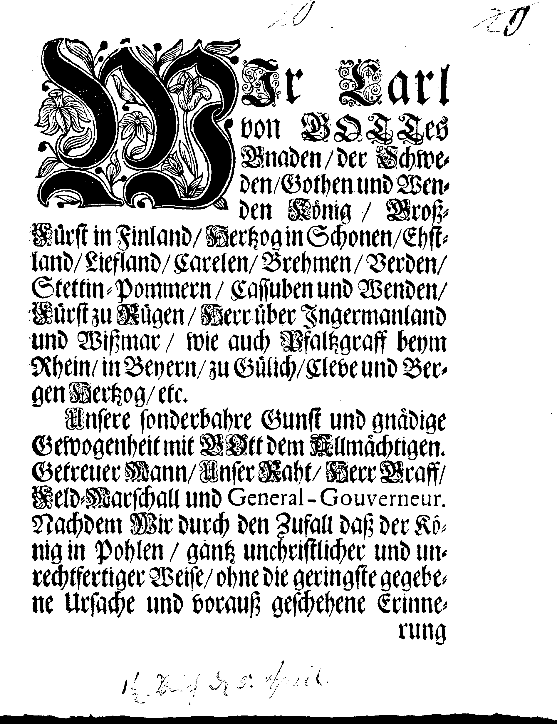 [Kuningas Karl XII korraldus]