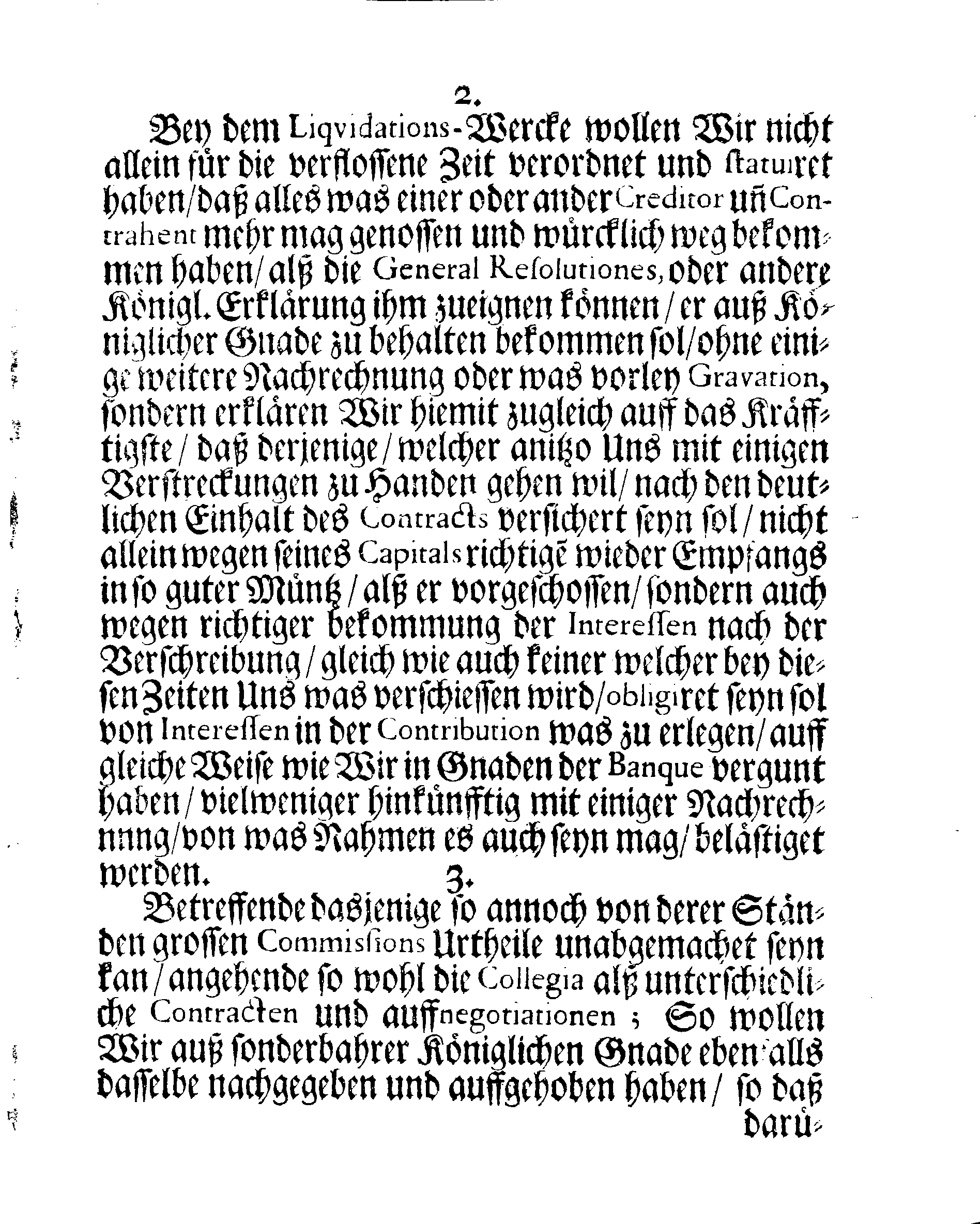 Ihr: Königl: Majest: Verordnung, Angehende Das Reductions- und Liqvidations-Werck, sambt der Stände Urthel in der grossen Commission.