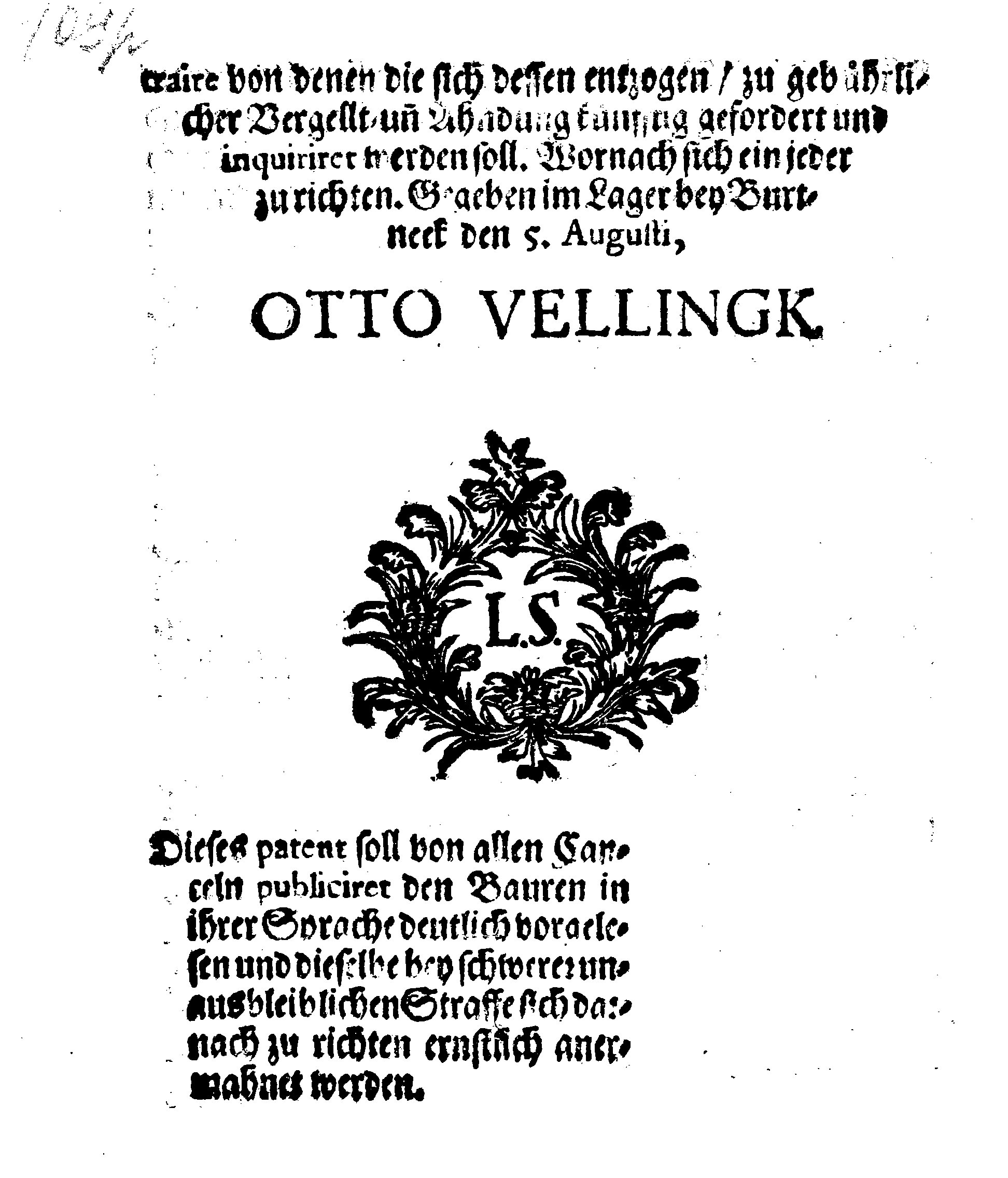 [Otto Vellingki korraldus]