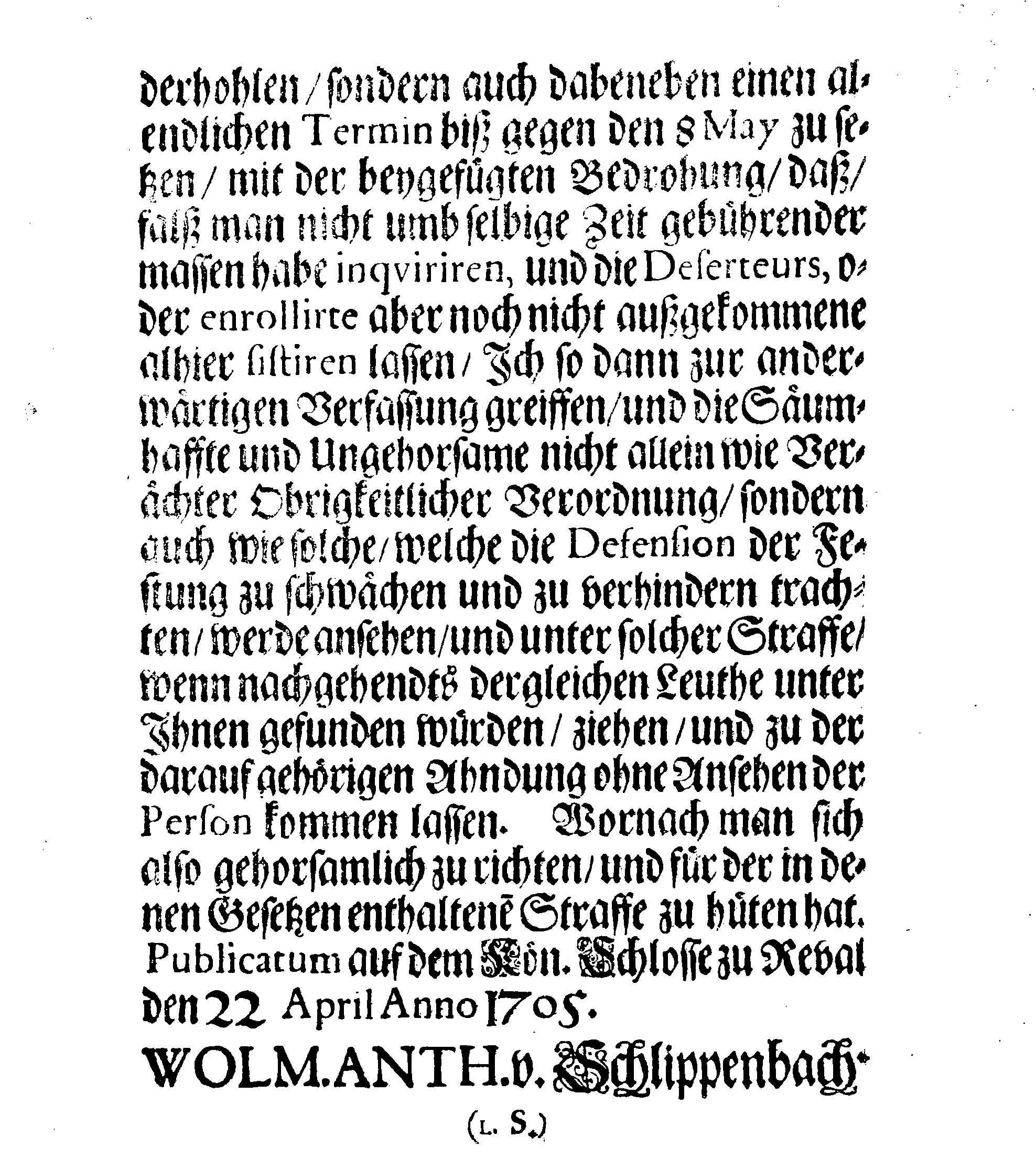 [Wolmar Anton von Schlippenbachi korraldus]