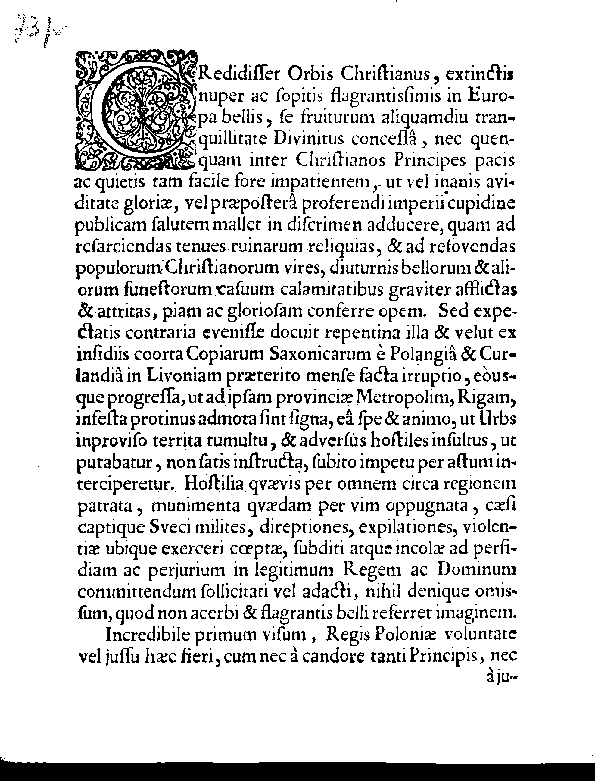 Livonia perfide cruentata Sive De hostili subdolaq[ue] COPIARUM SAXONICARUM in Livoniam irruptione Repraesentatio Aequis rerum aestimatoribus ad Censoriam trutinam proposita