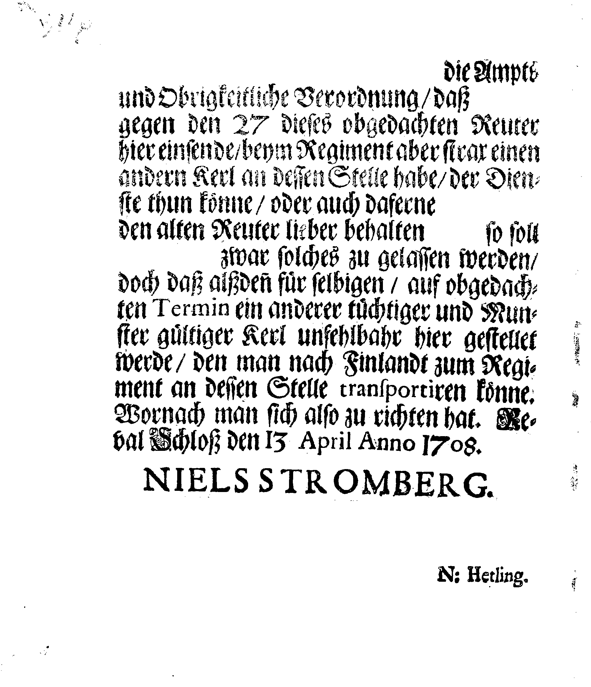[Nils Strombergi korraldus]