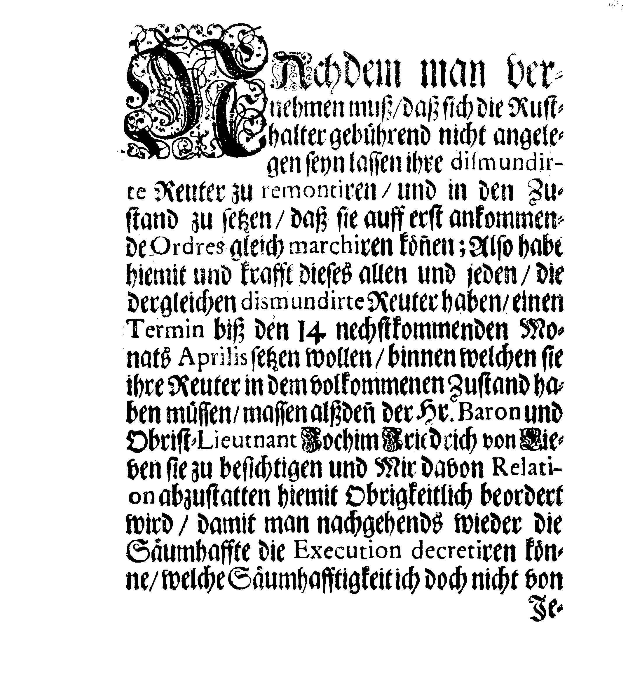 [Wolmar Anton von Schlippenbachi korraldus]