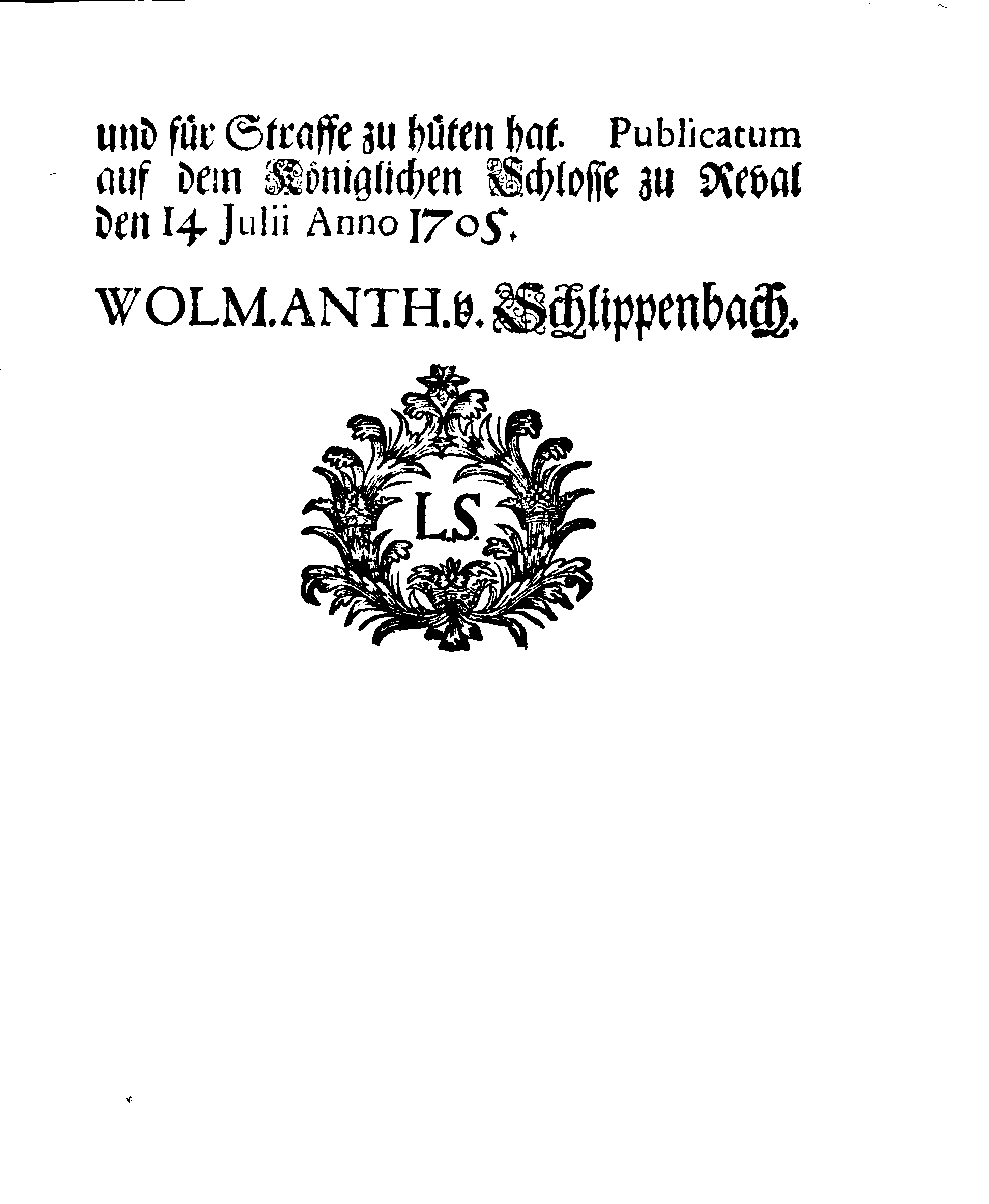 [Wolmar Anton von Schlippenbachi korraldus]