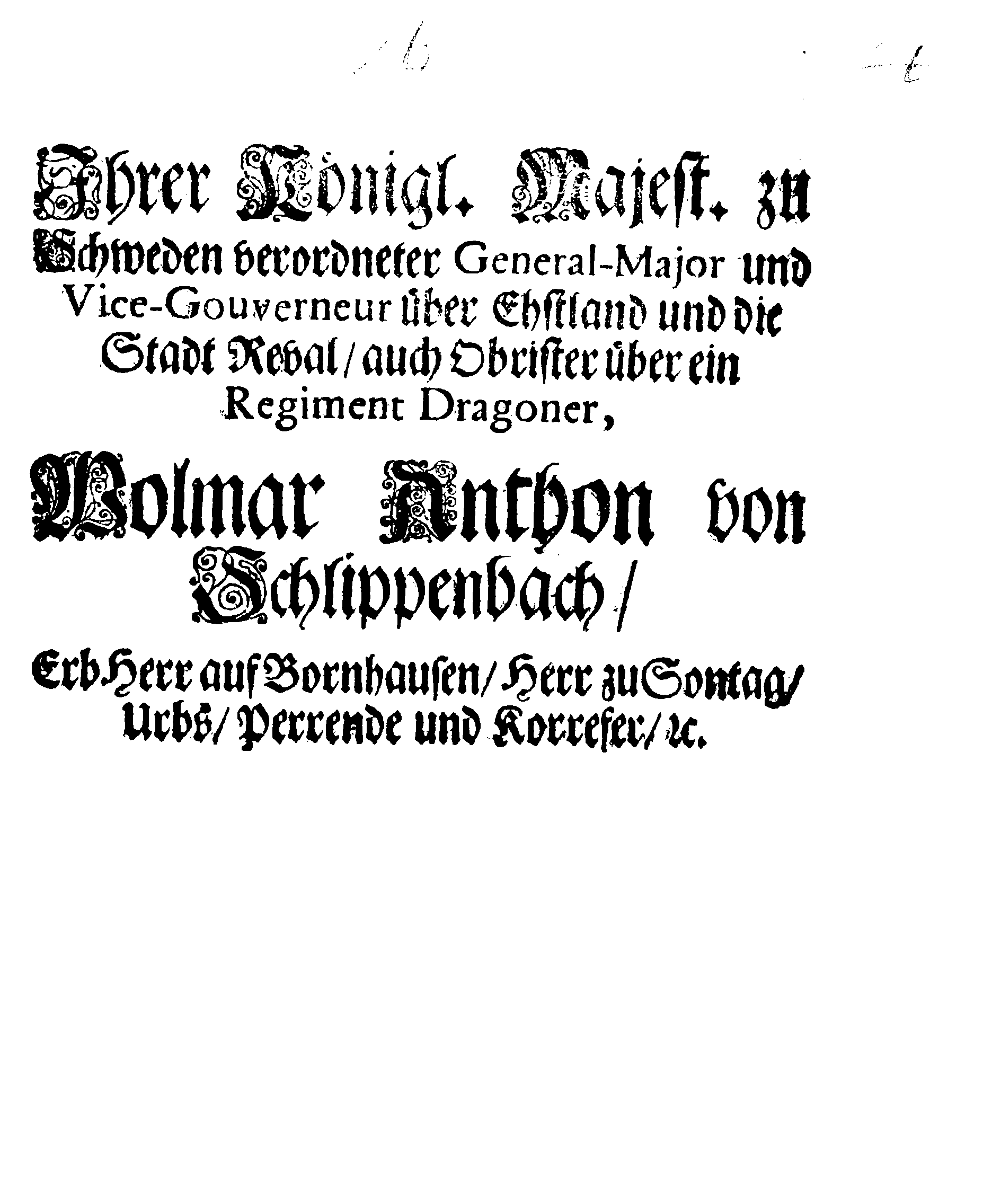 [Wolmar Anton von Schlippenbachi korraldus]