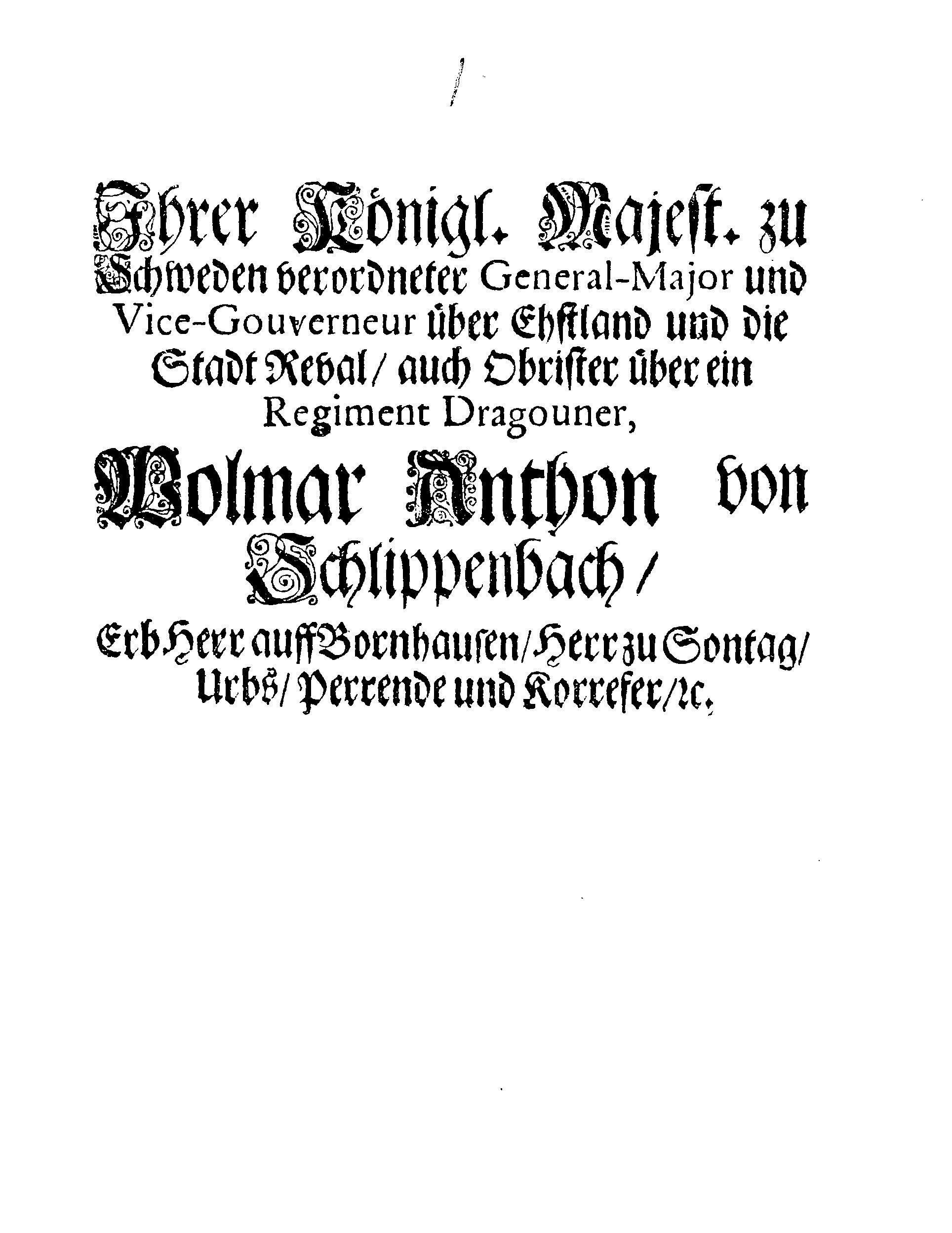 [Wolmar Anton von Schlippenbachi korraldus]
