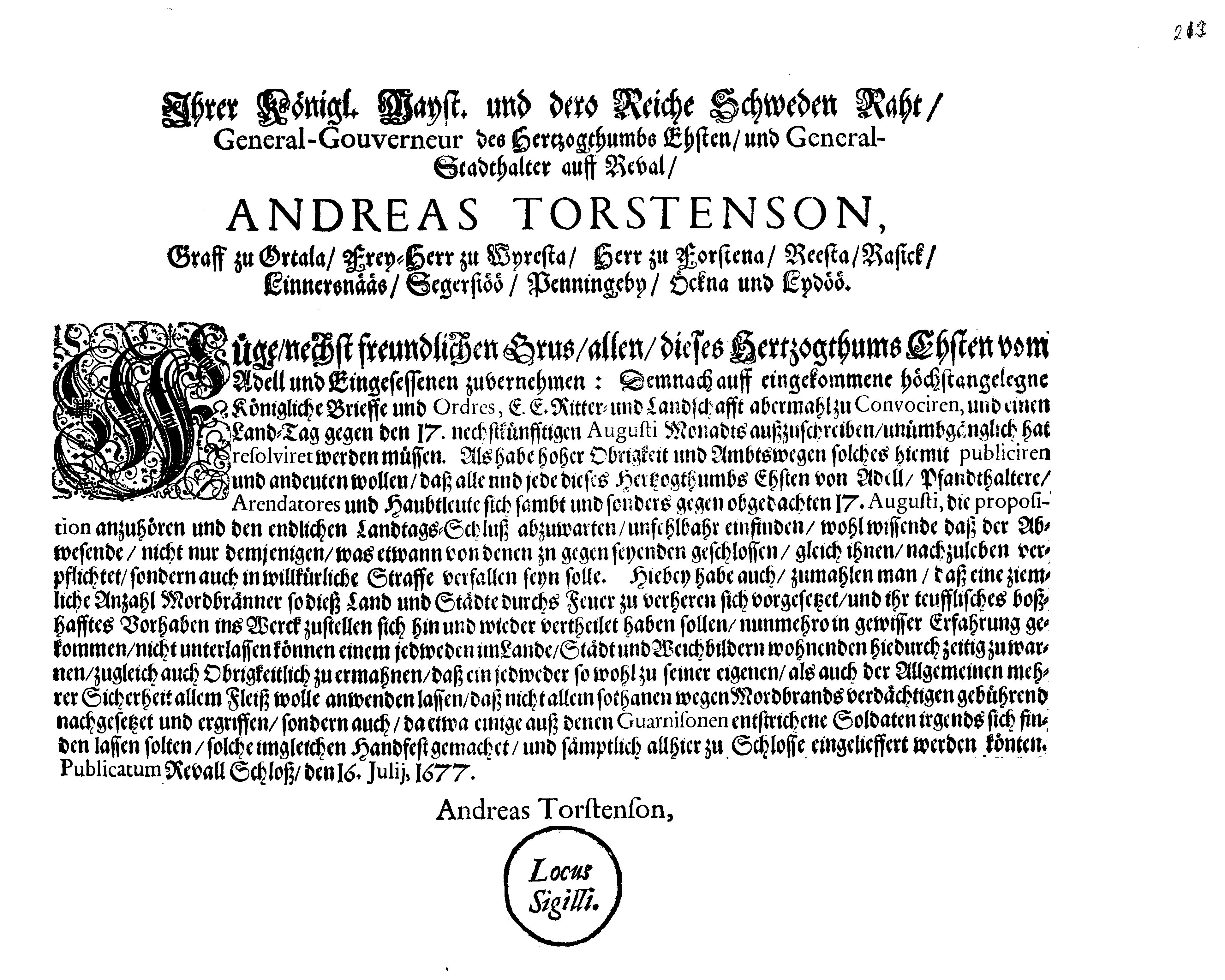 [Anders Torstenssoni korraldus]