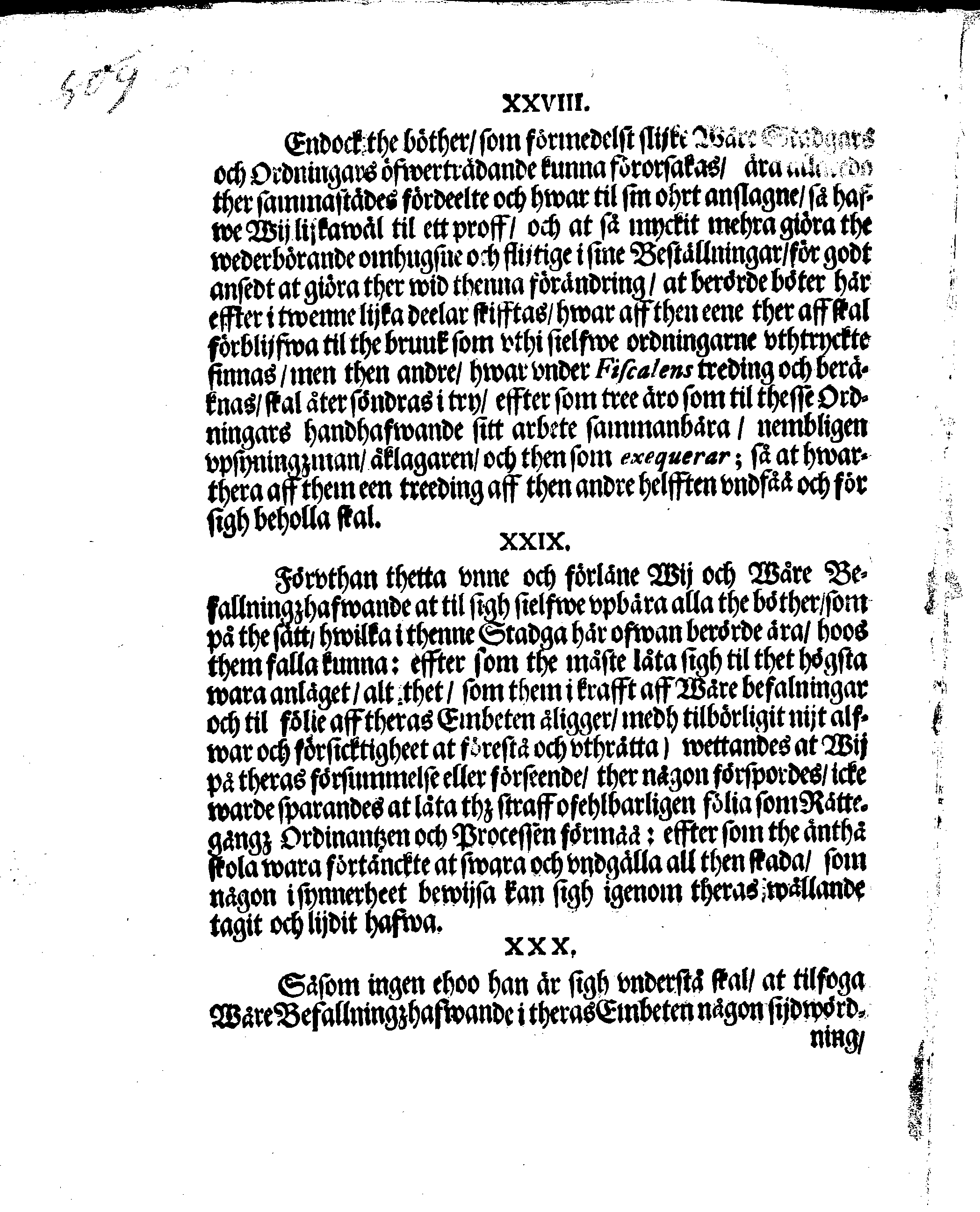 Kongl. Mayst:tz STADGA, Öfwer alla EXECUTIONER i gemeen