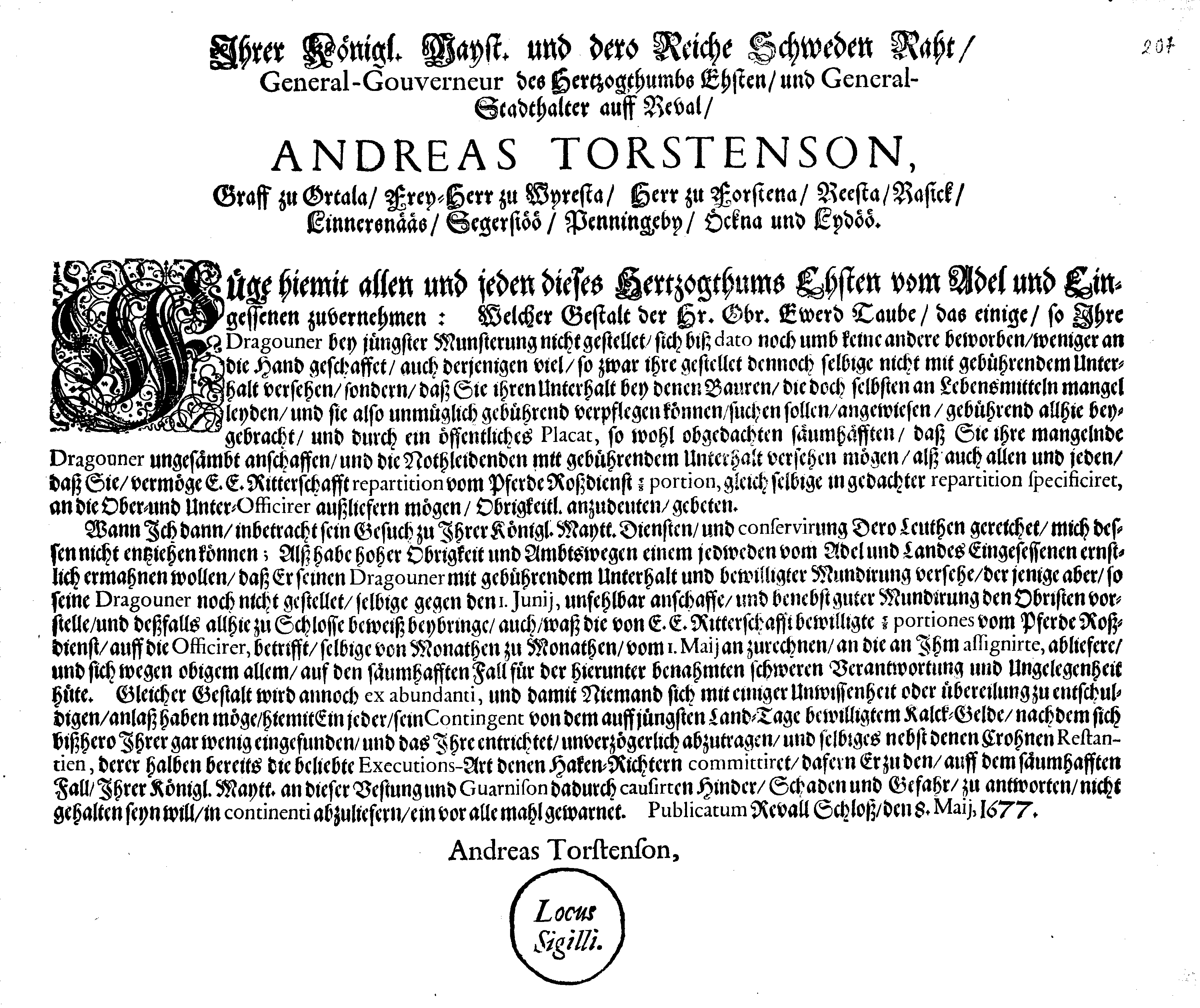 [Anders Torstenssoni korraldus]