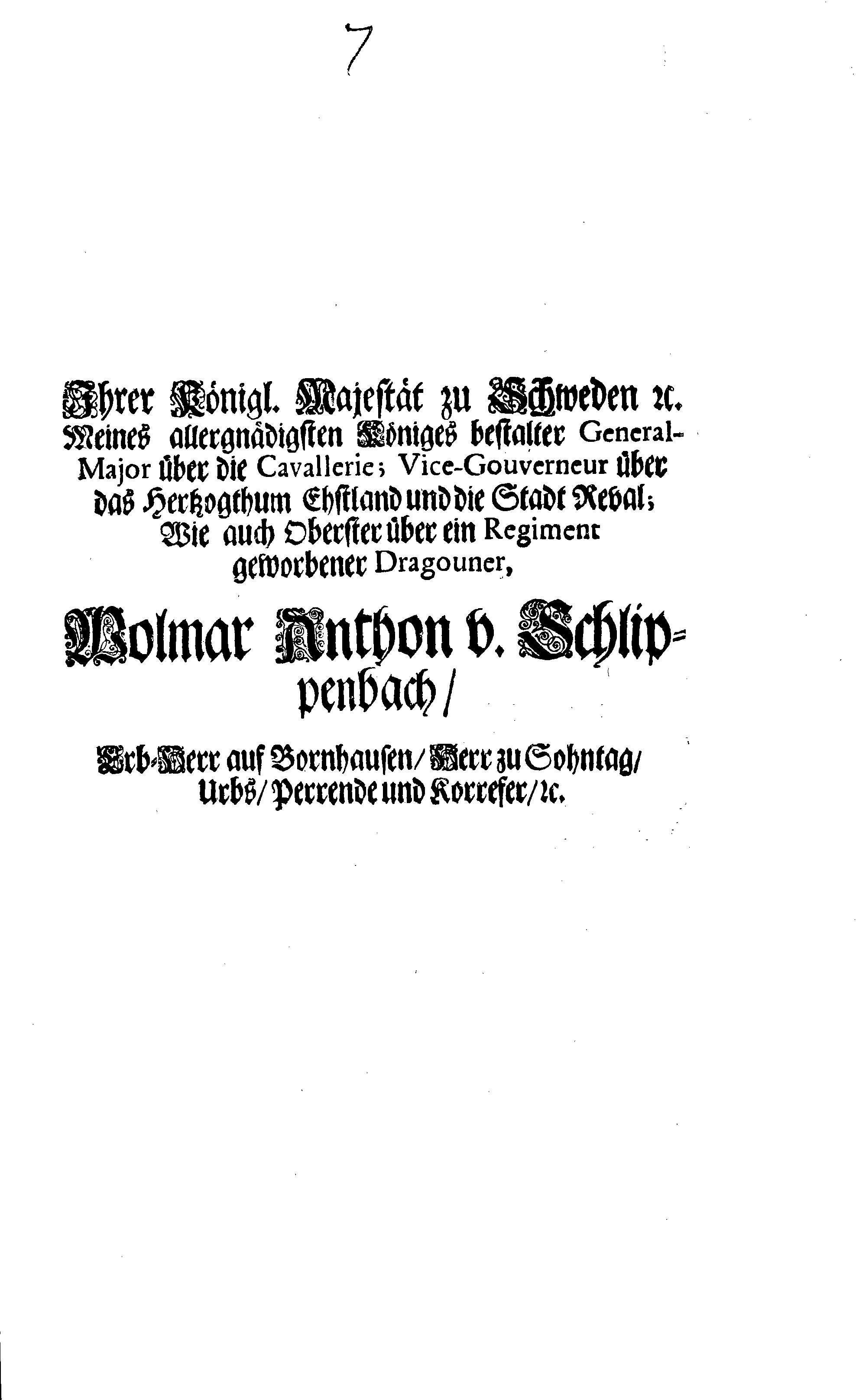 [Wolmar Anton von Schlippenbachi korraldus]