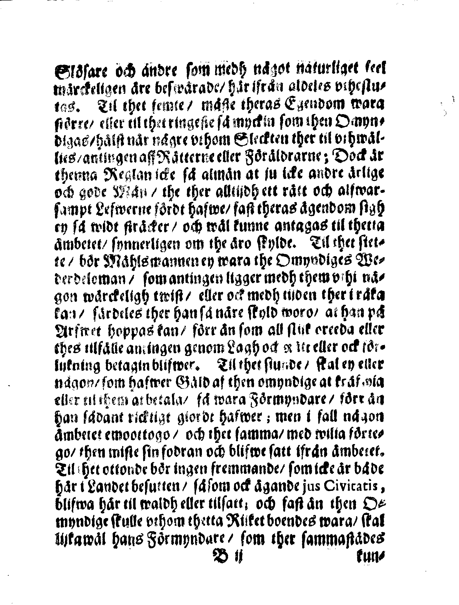 Kongl. May:tz Förmyndare Ordningh