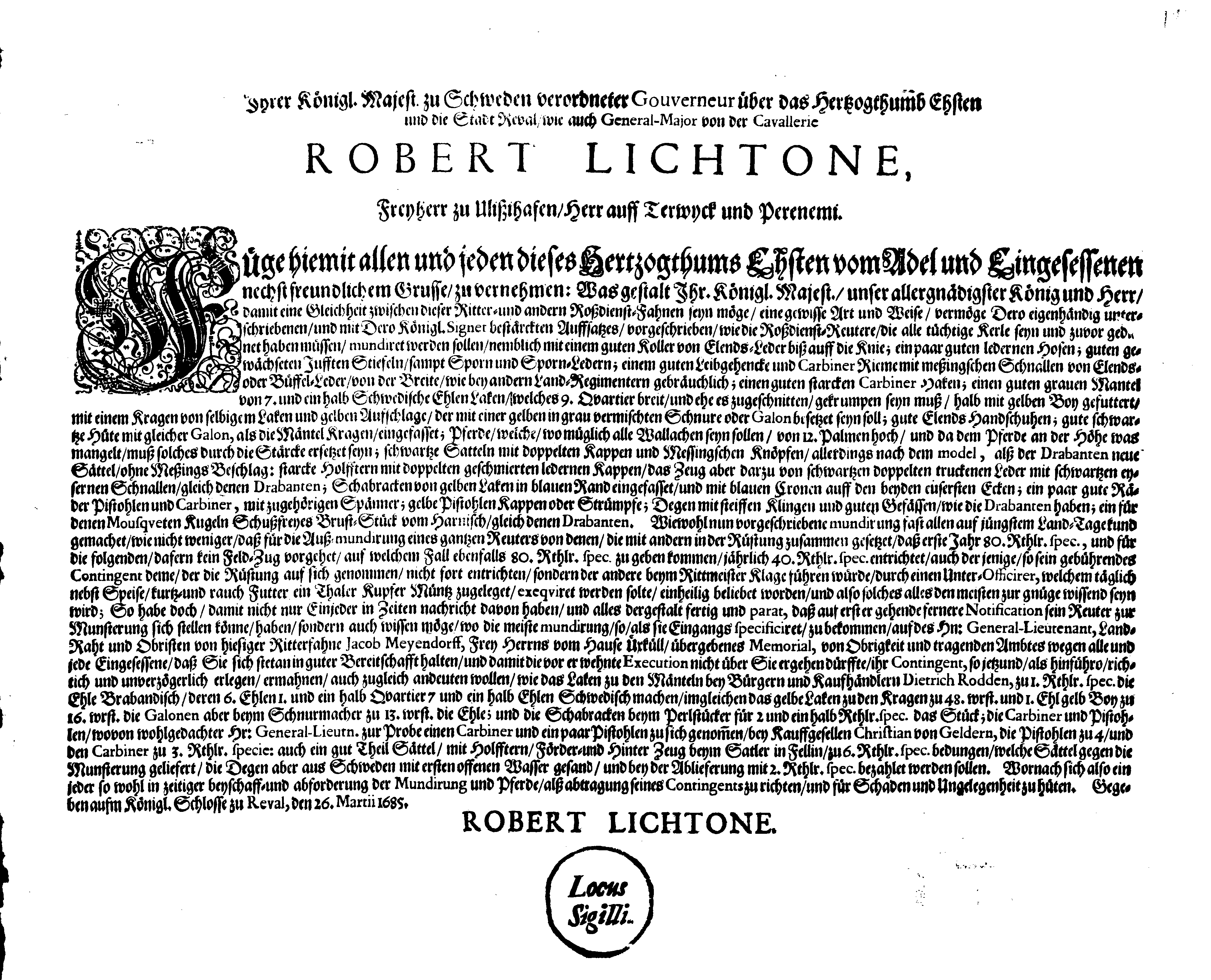 [Robert Lichtoni korraldus]