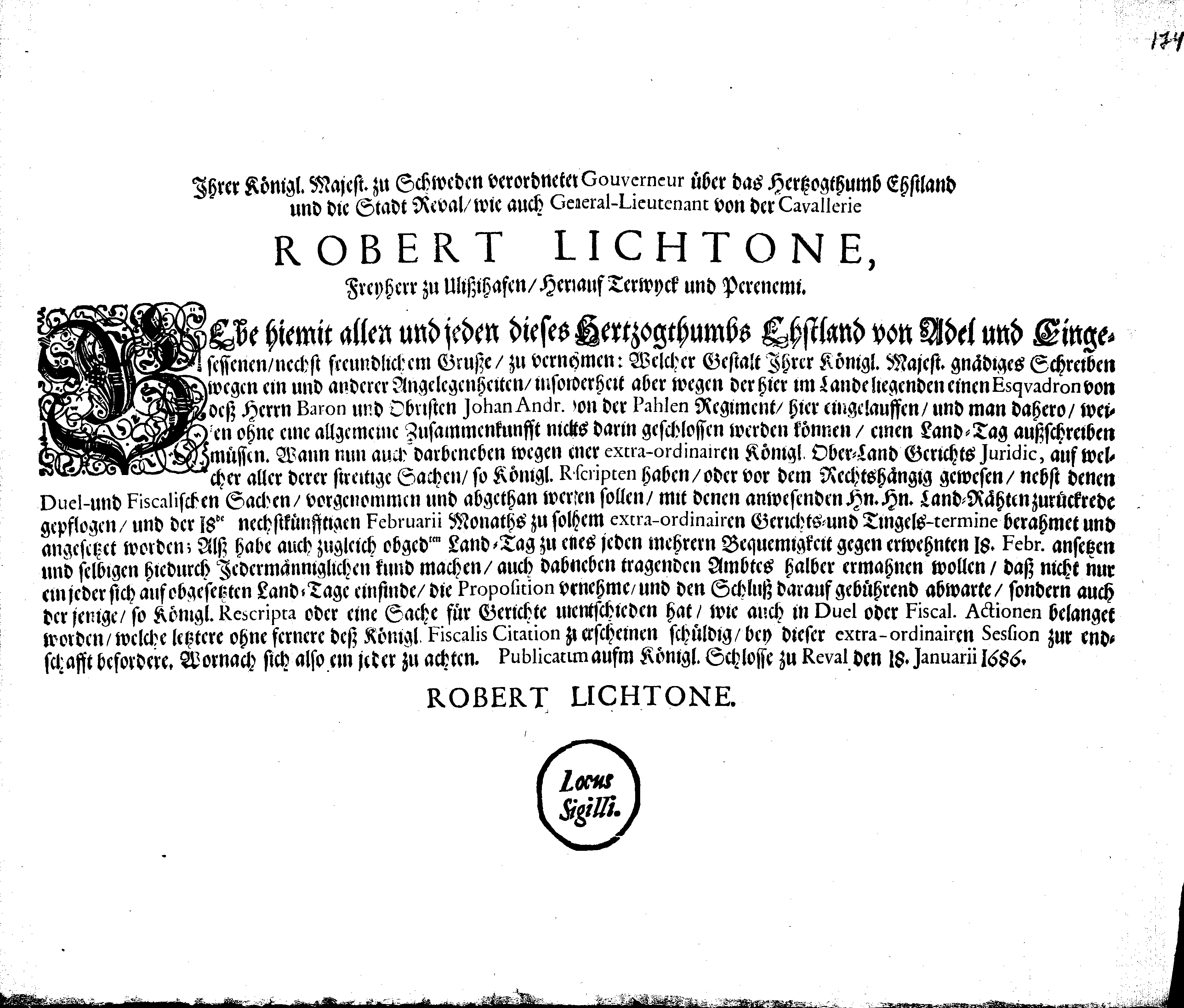 [Robert Lichtoni korraldus]