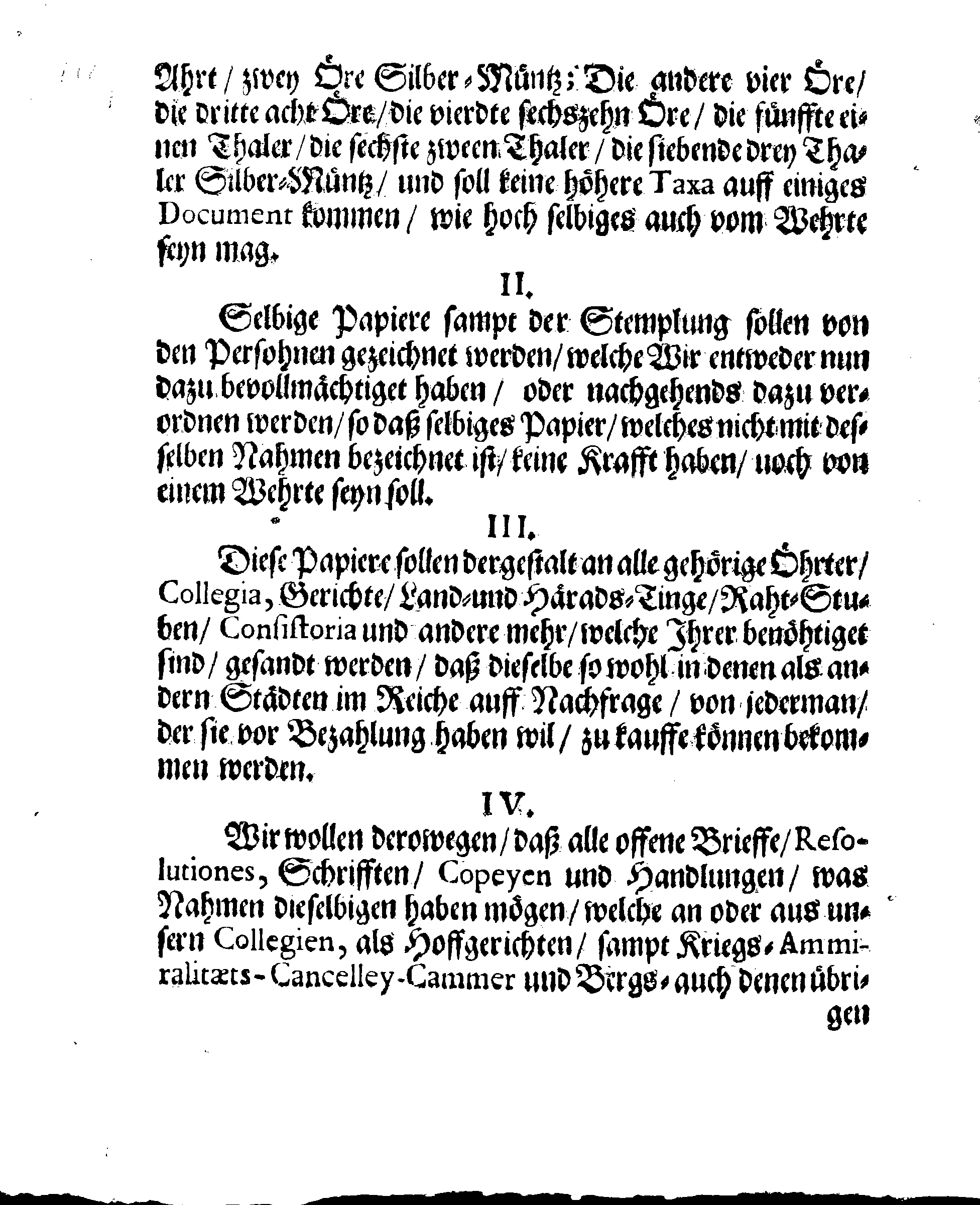 Ihr. Königl. Majest. Stadga und Verordnung Angehend CHARTAM SIGILLATAM, oder Gestempelt Papier