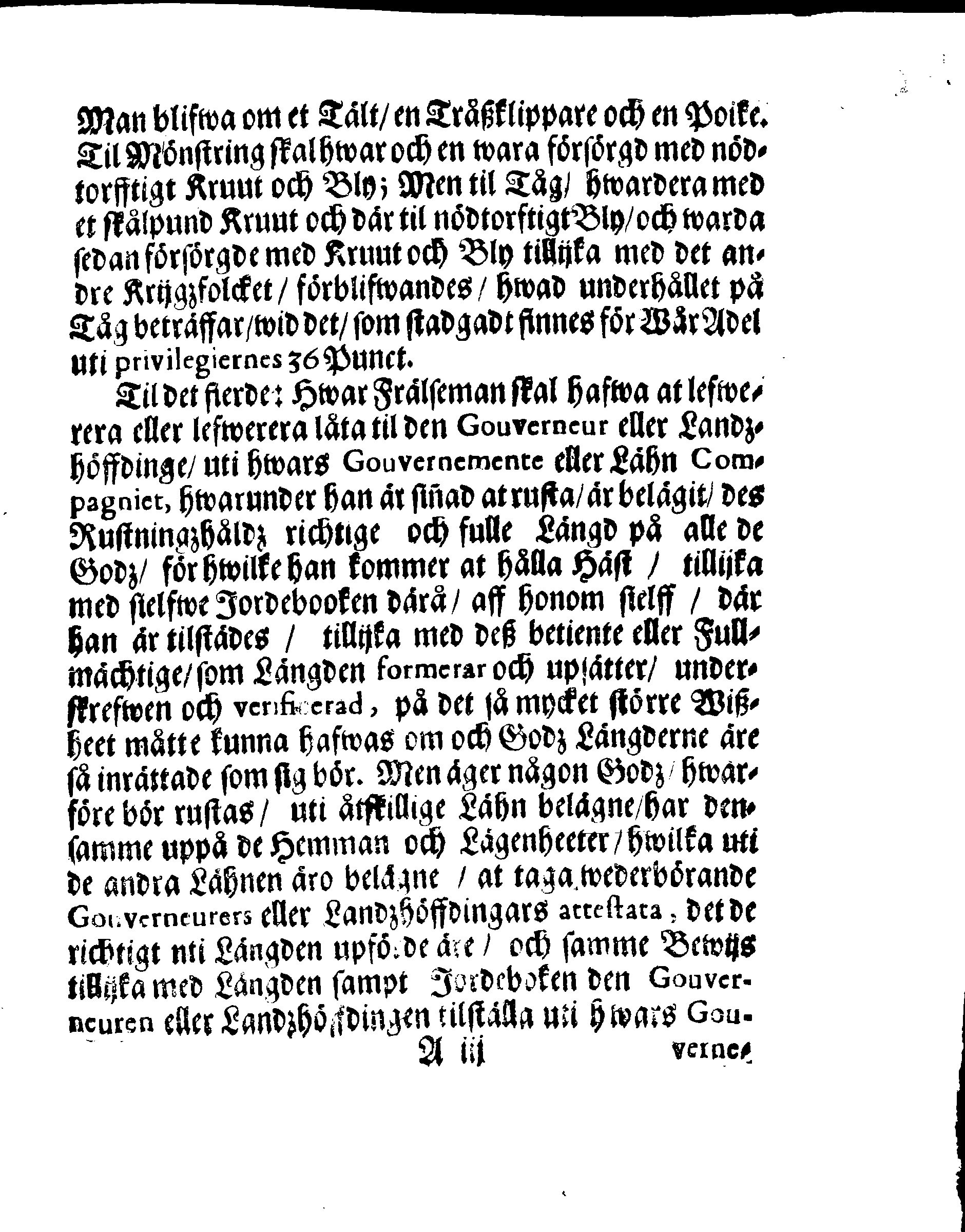 Kongl. May:tz Rusttiensts Ordning, Angående Ridderskapet och Adelen uti Skåne, Halland, Bleking och Bahuus Lähn
