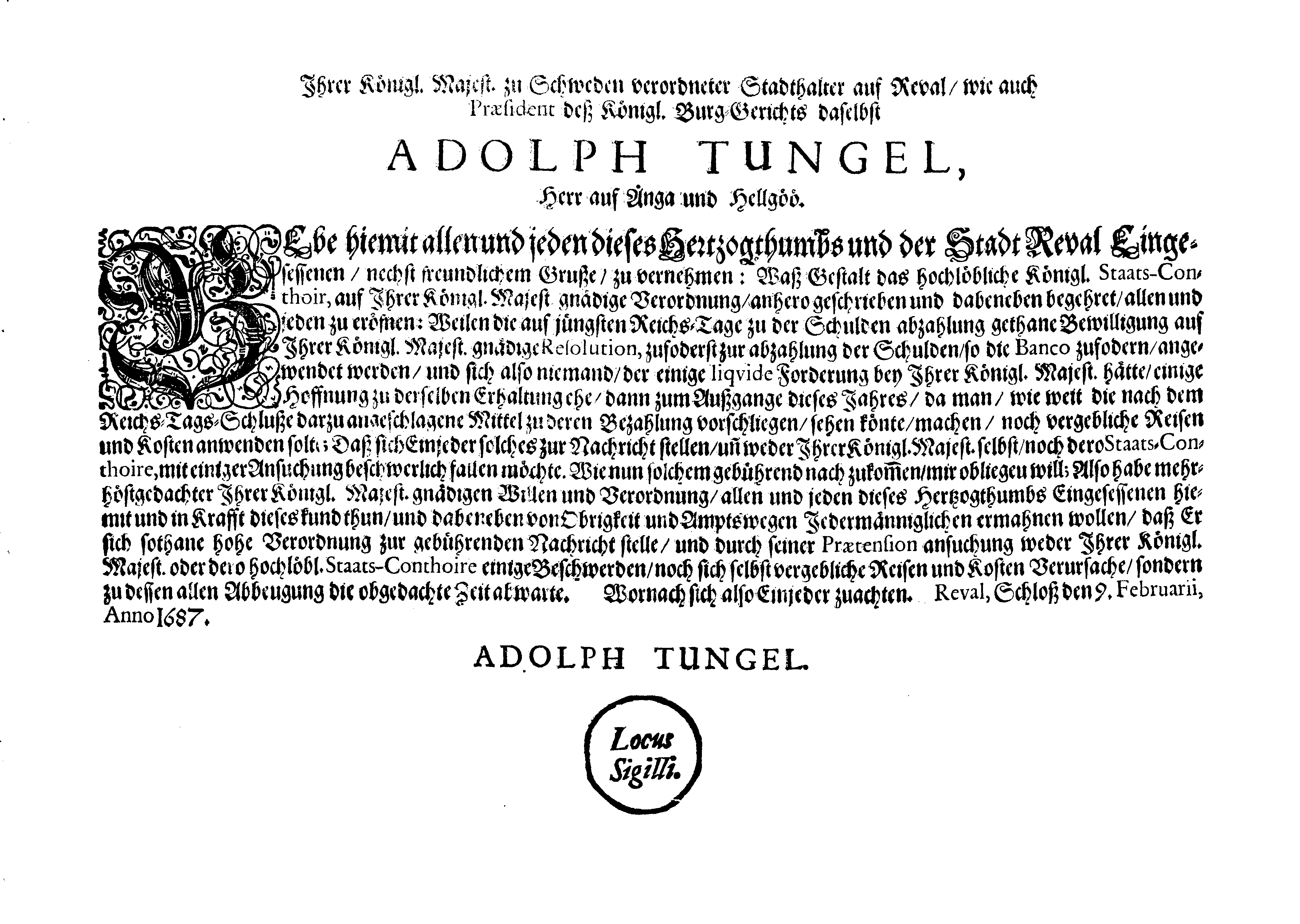 [Adolf Tungeli korraldus]