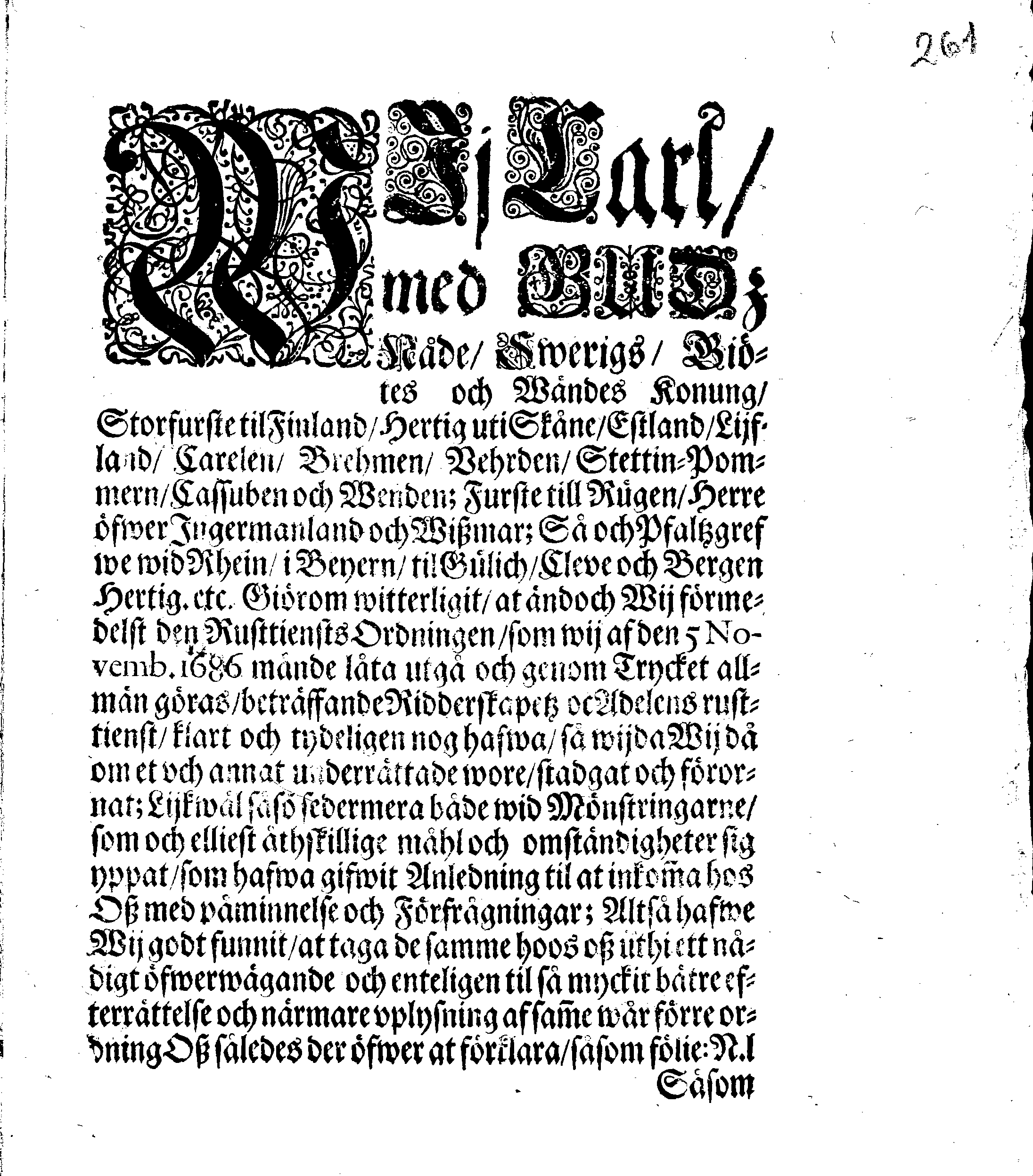 Kongl. May:tz Förklaring, Öfwernågre Måhl och ährender, angående den sidst utgångne Rusttiensts Ordningen