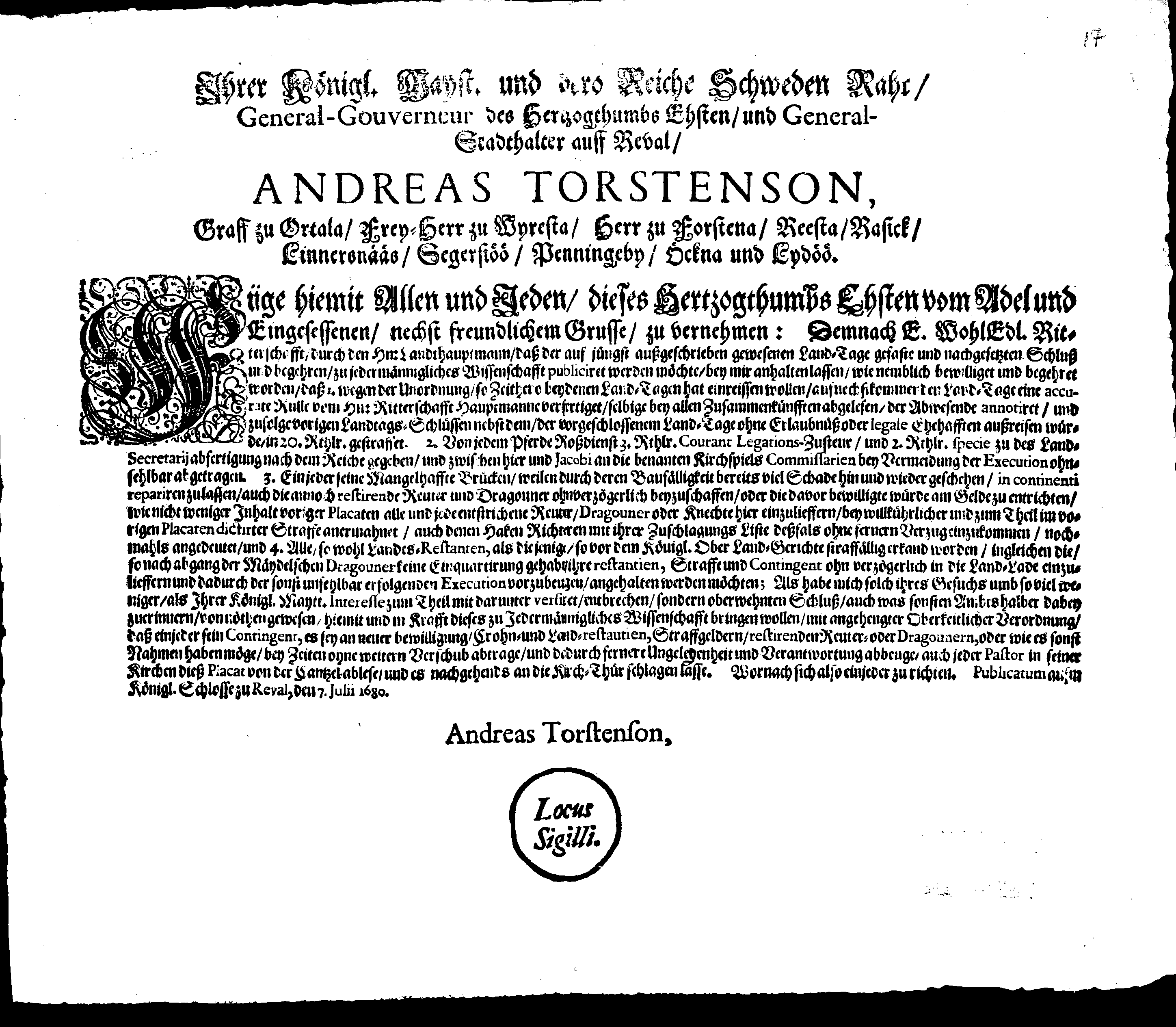 [Anders Torstenssoni korraldus]