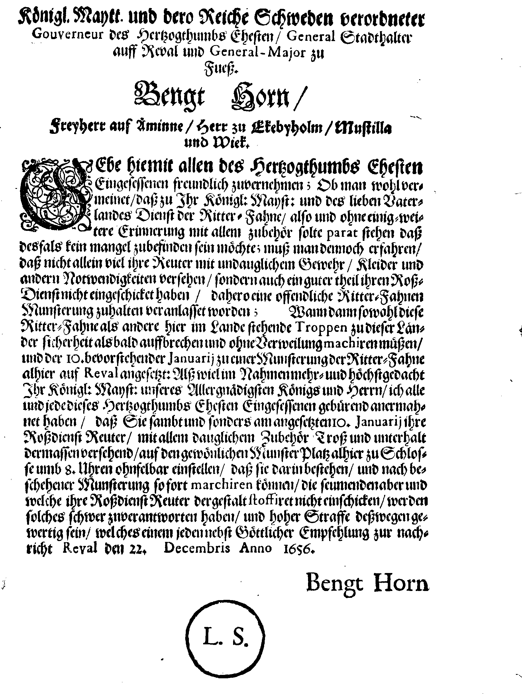 [Bengt Horni korraldus]