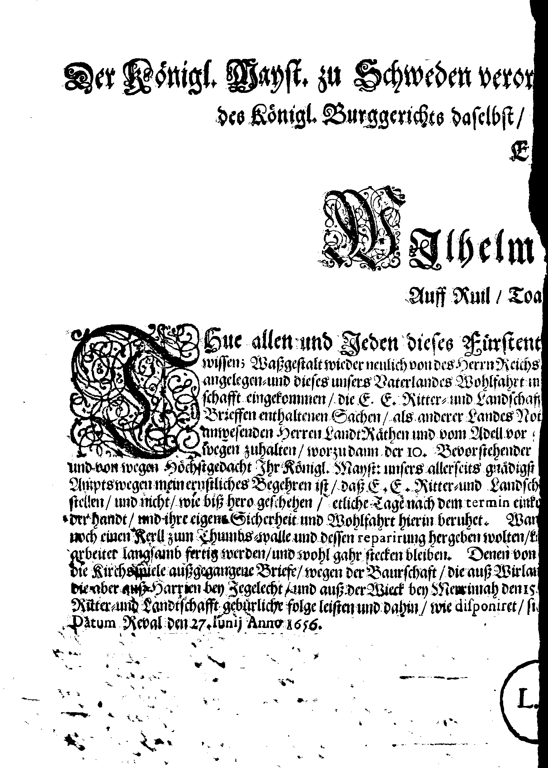 [Wilhelm Ulrichi korraldus]