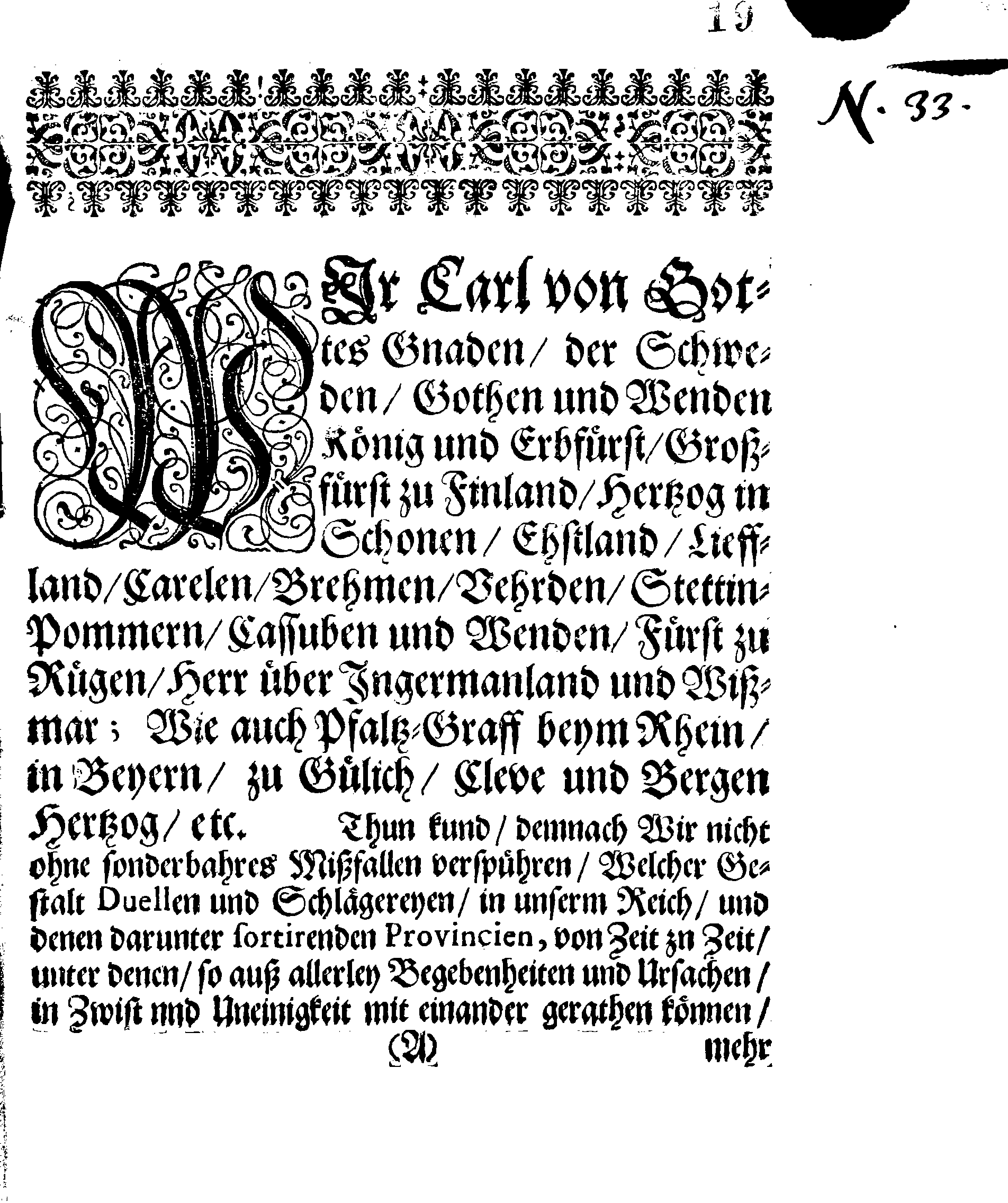 [Kuningas Karl XI eestkostevalitsuse korraldus]